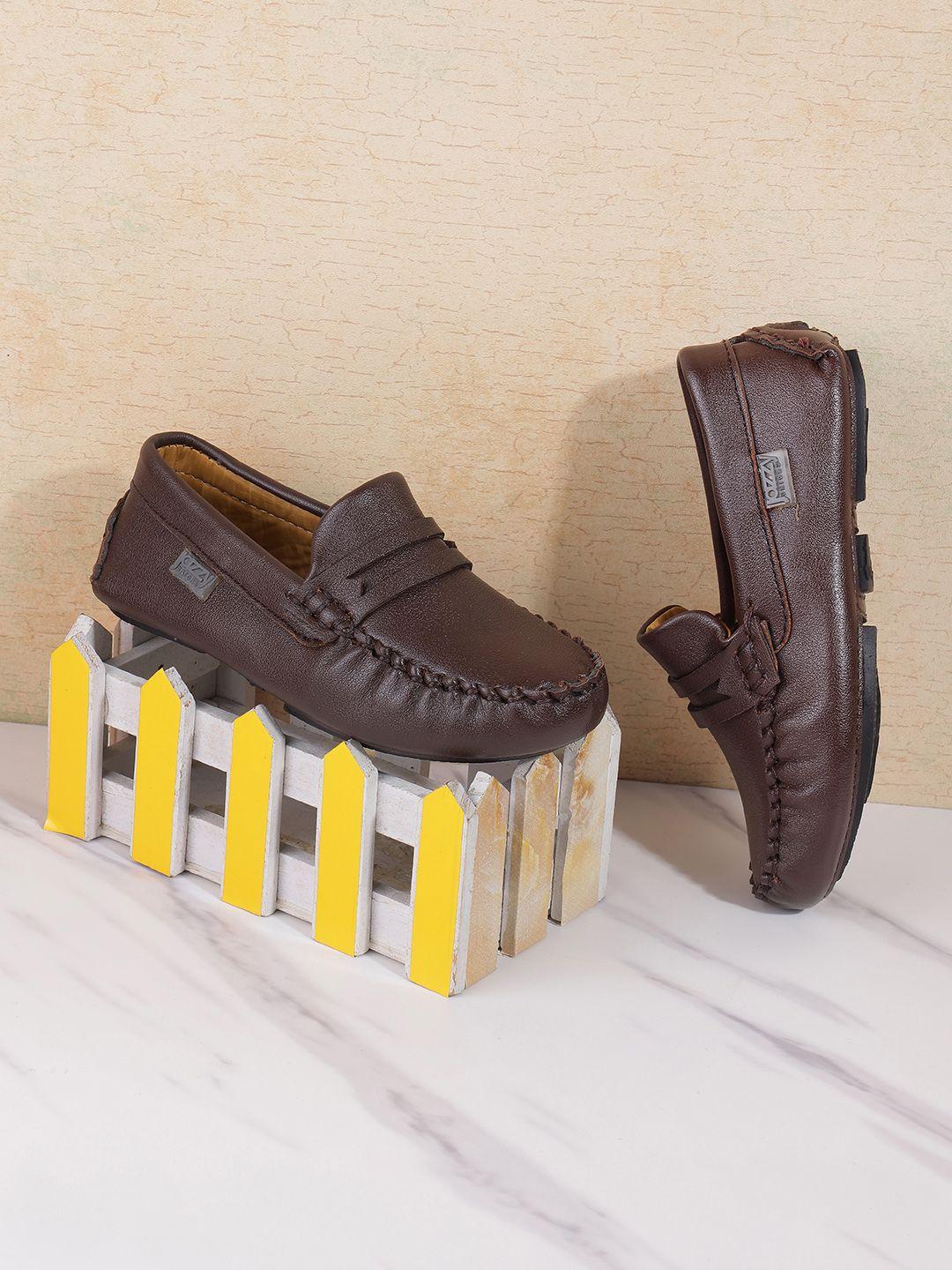 jazzy juniors boys brown driving shoes