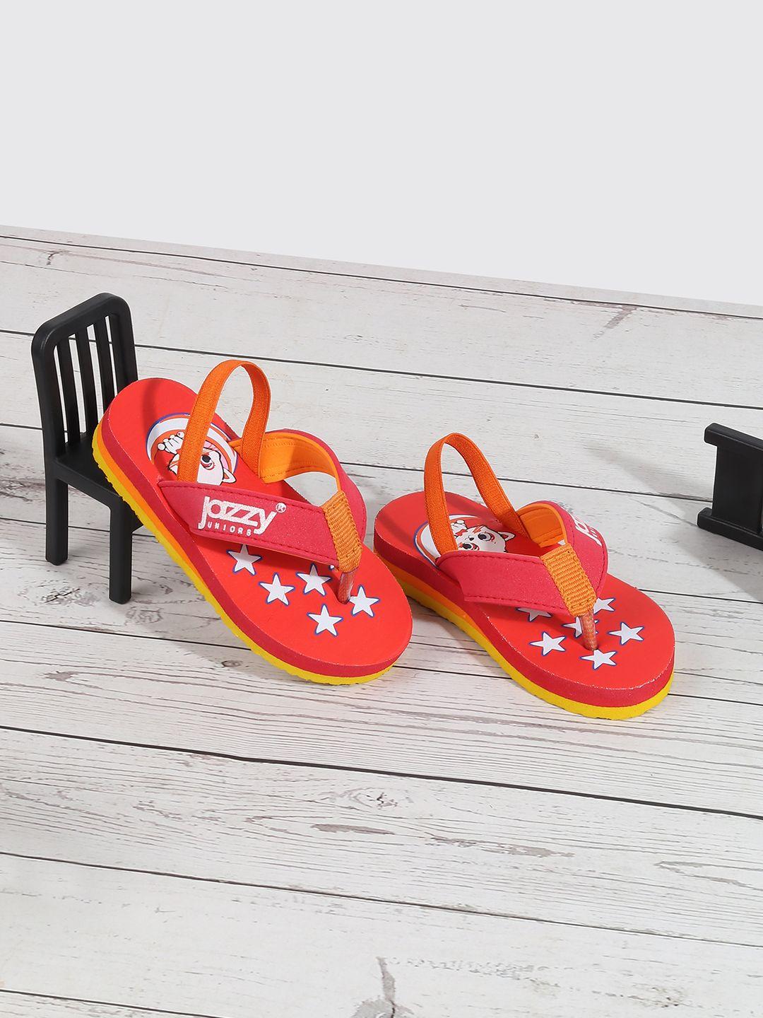 jazzy juniors kids printed thong flip-flops with backstrap