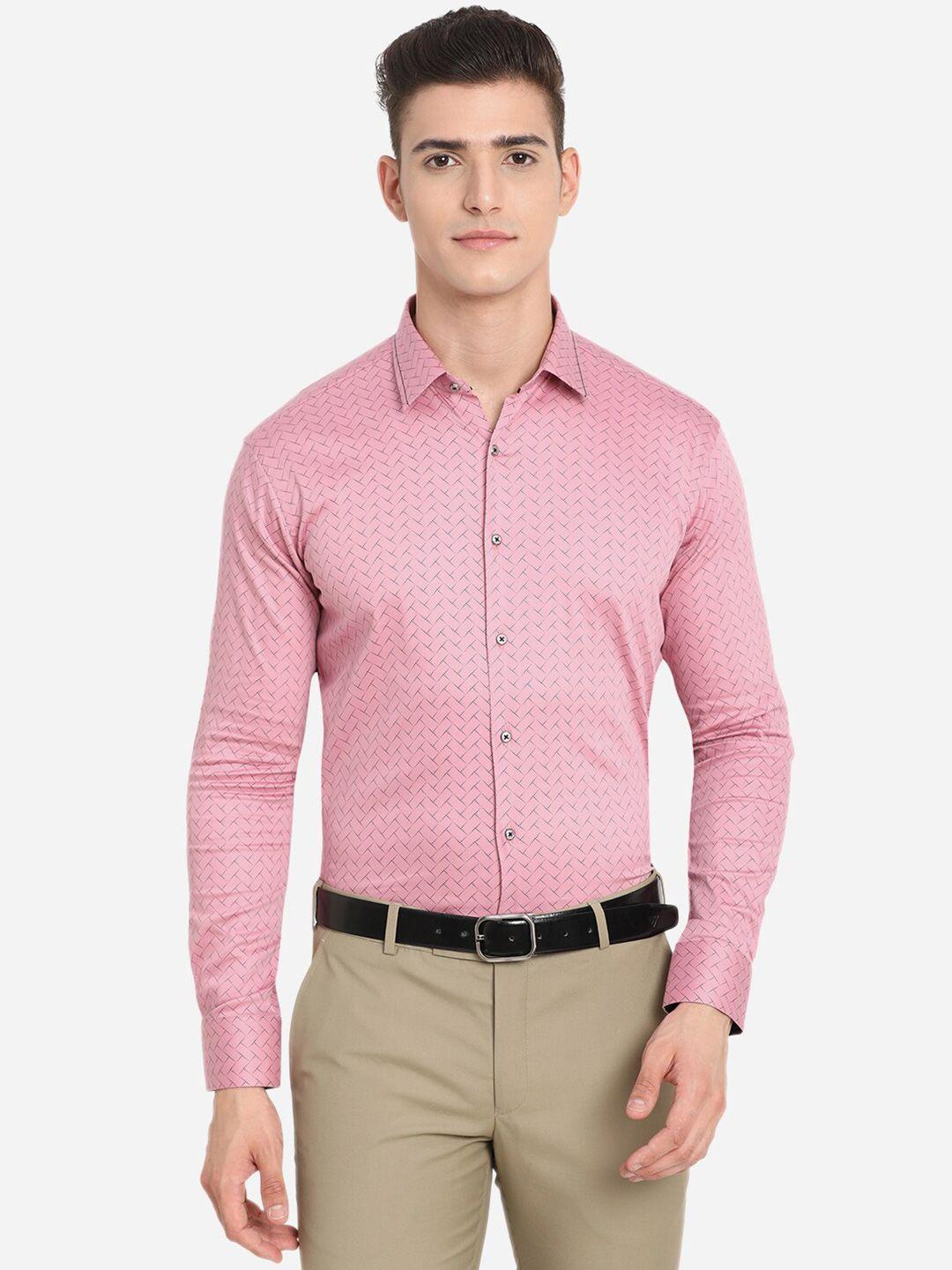 jb studio men pink custom slim fit casual shirt