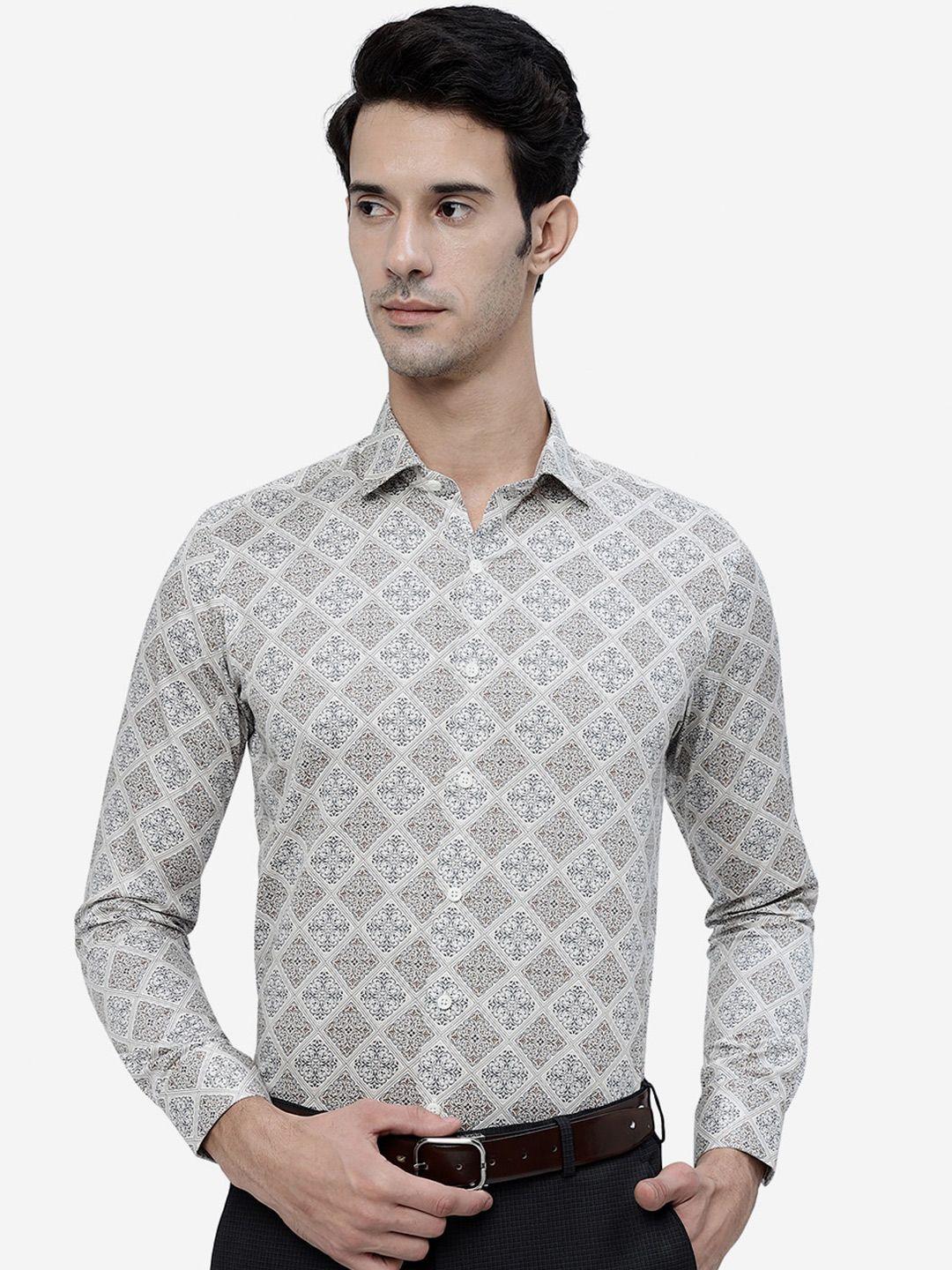 jb studio slim fit ethnic motifs printed casual pure cotton shirt