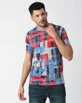 jbird paisley print slim fit crew-neck t-shirt