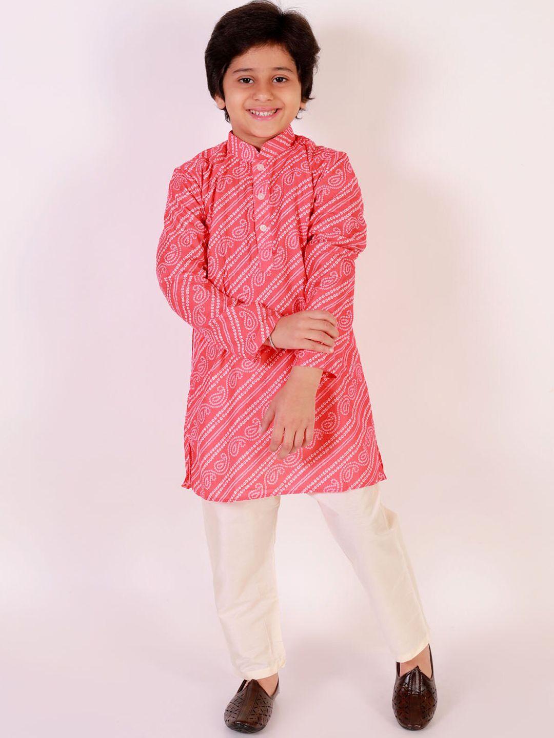 jbn creation boys bandhani printed kurta with pyjamas