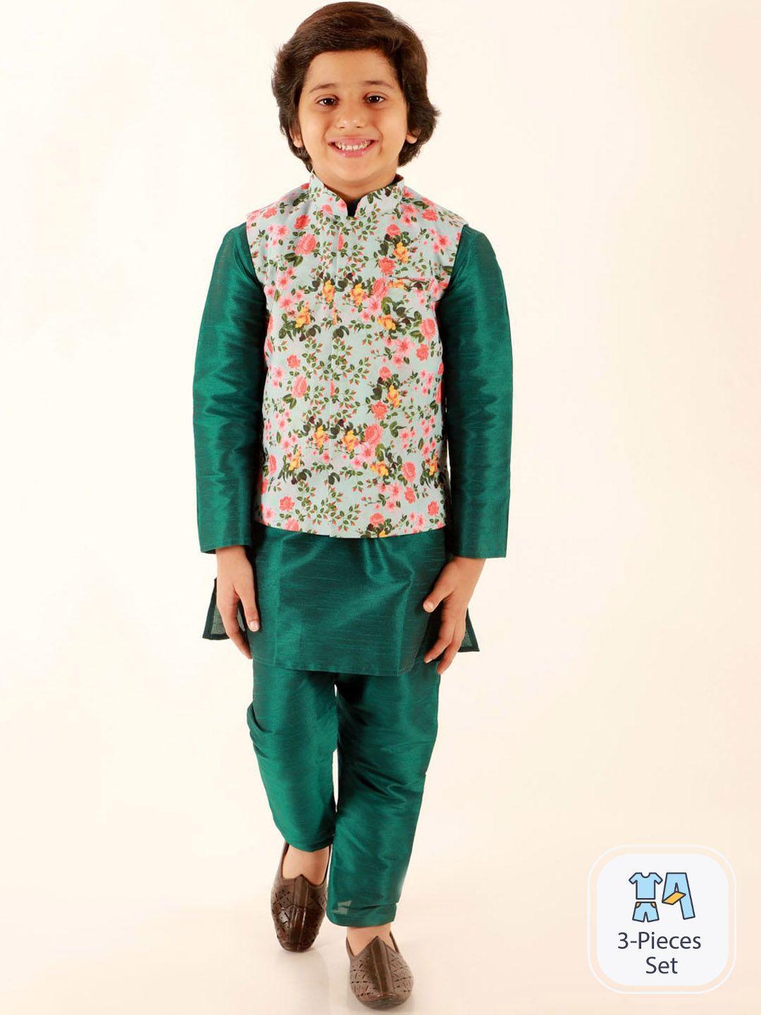 jbn creation boys floral regular kurta with pyjamas