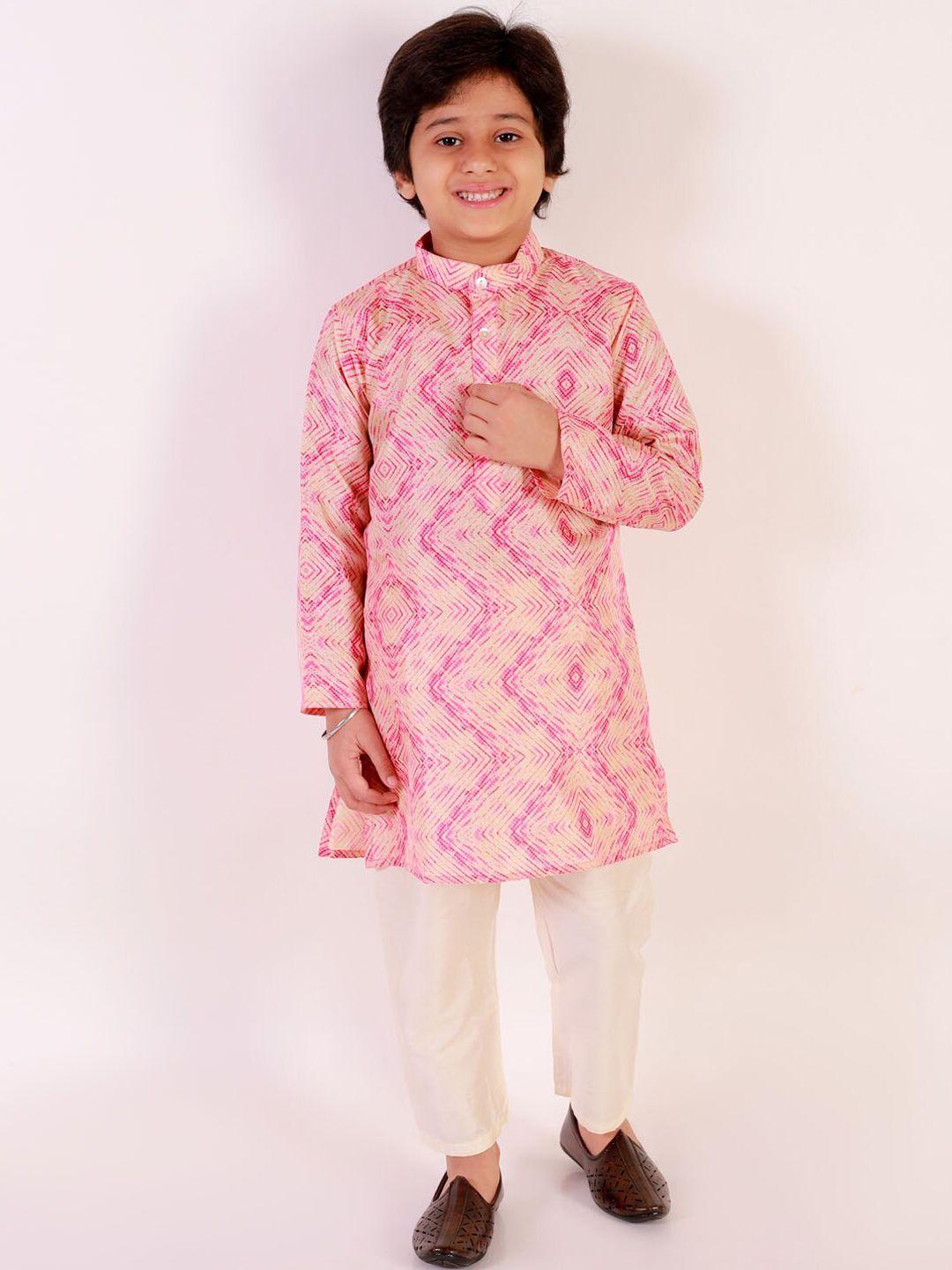 jbn creation boys geometric printed kurta with pyjamas