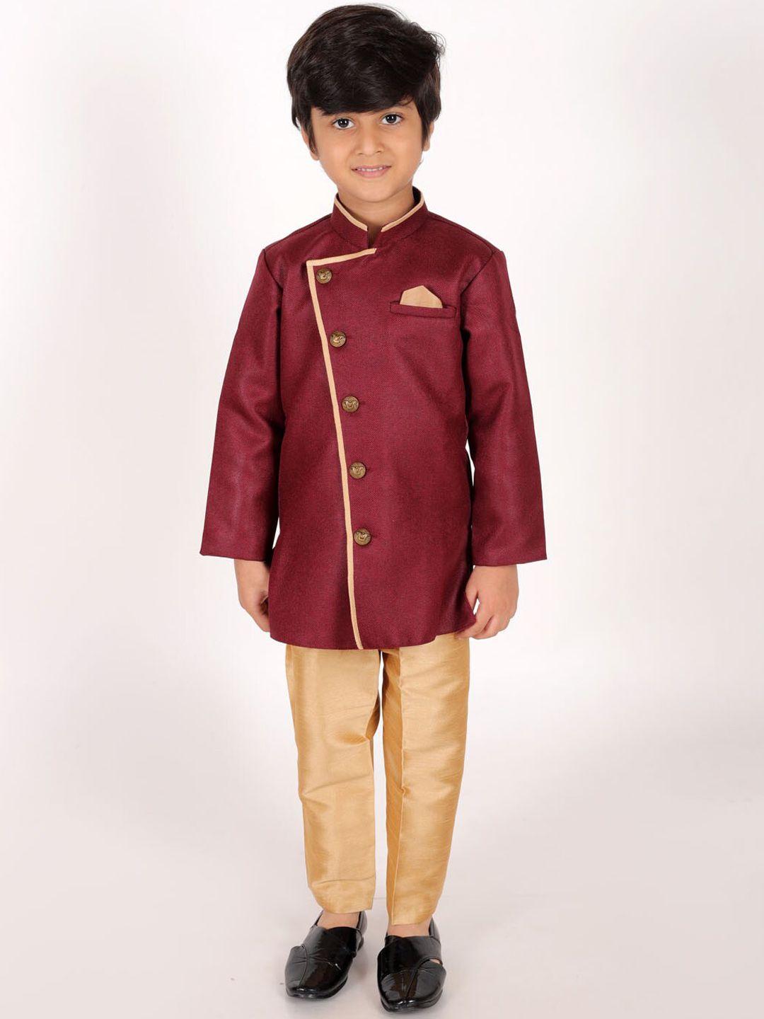 jbn creation boys mandarin collar sherwani set