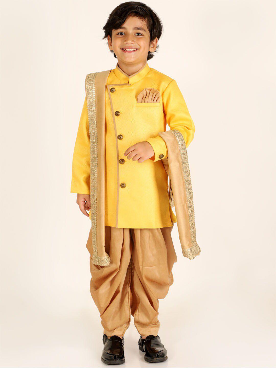 jbn creation boys self-design sherwani set