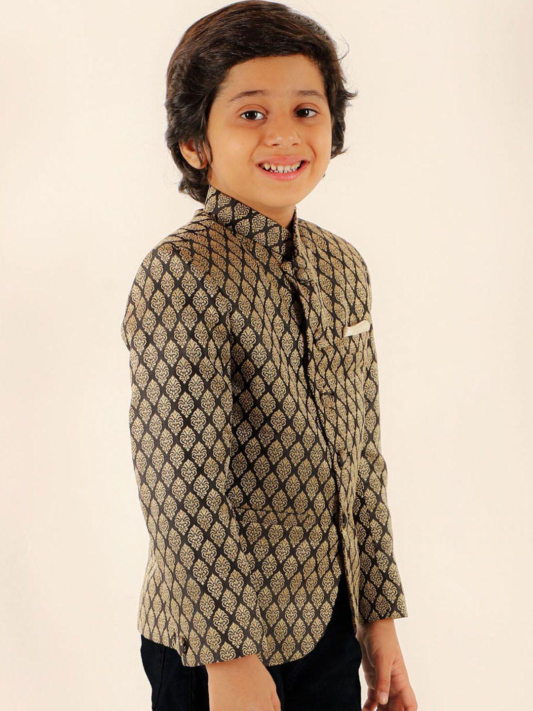 jbn creation boys woven design slim fit silk jodhpuri bandhgala