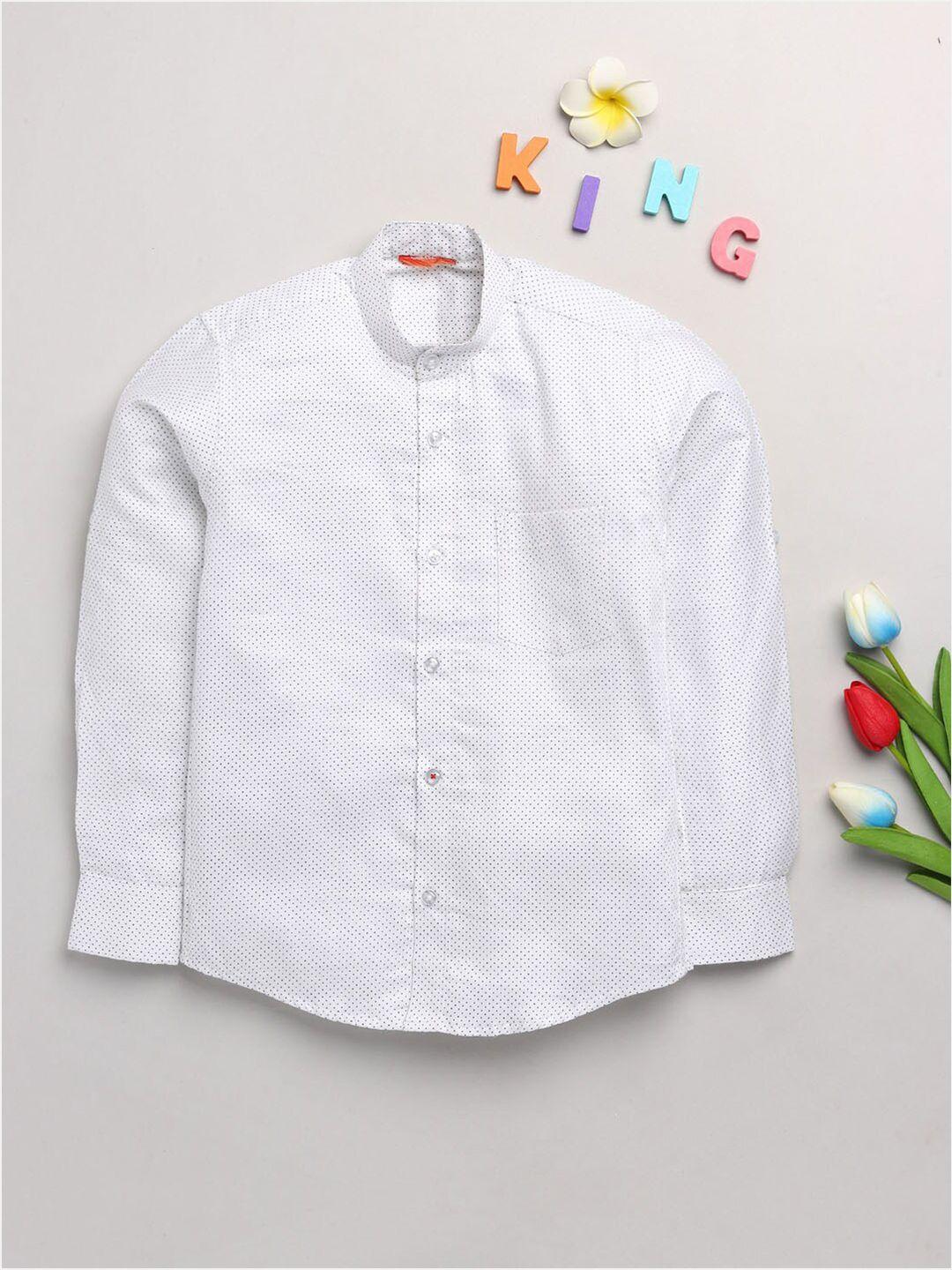 jbn creation kids  boys white classic casual polka dot printed full sleeve shirt