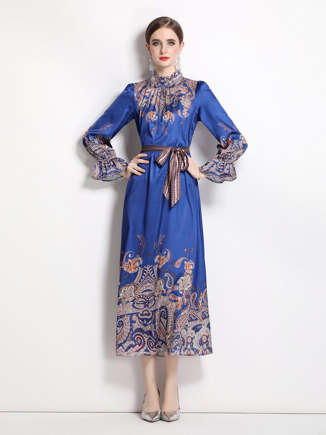 jc collection ethnic motifs print fit & flare midi dress