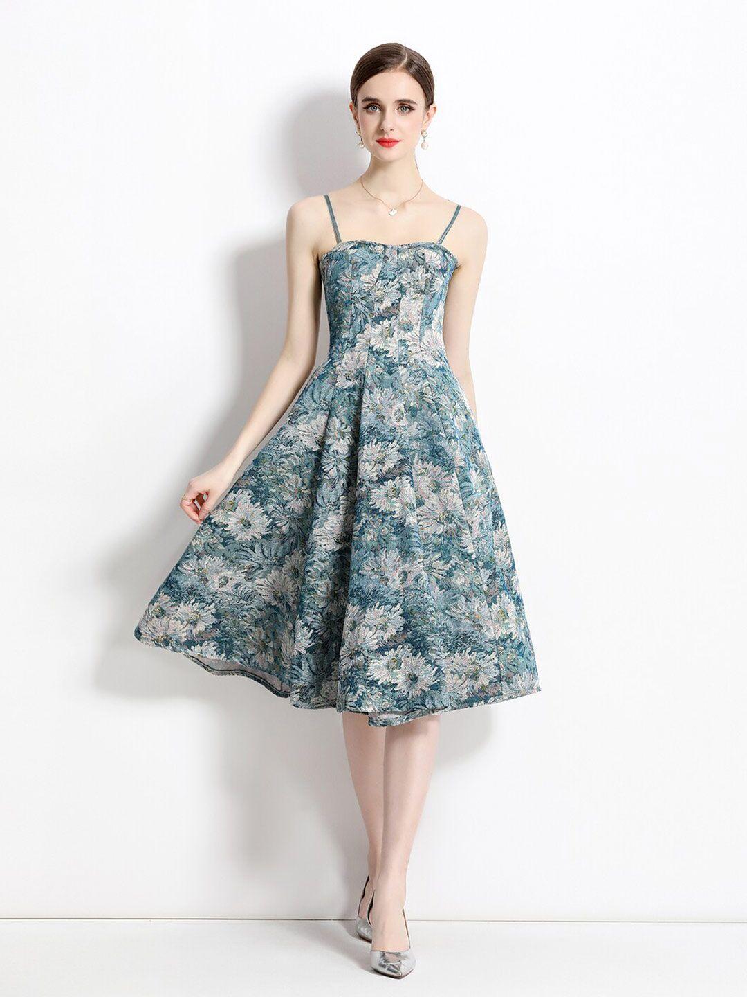 jc collection floral print fit & flare dress