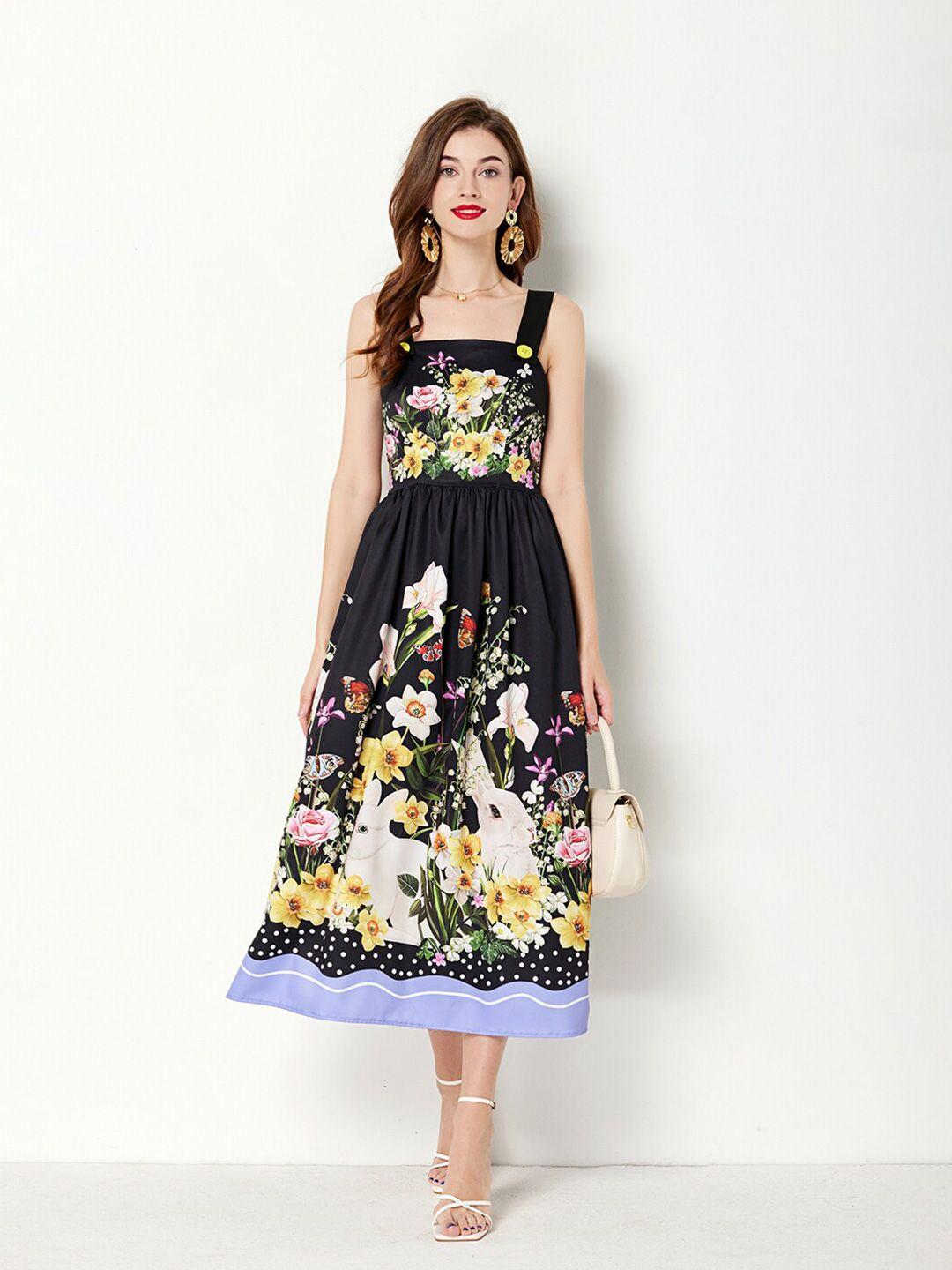 jc collection floral printed empire midi dress