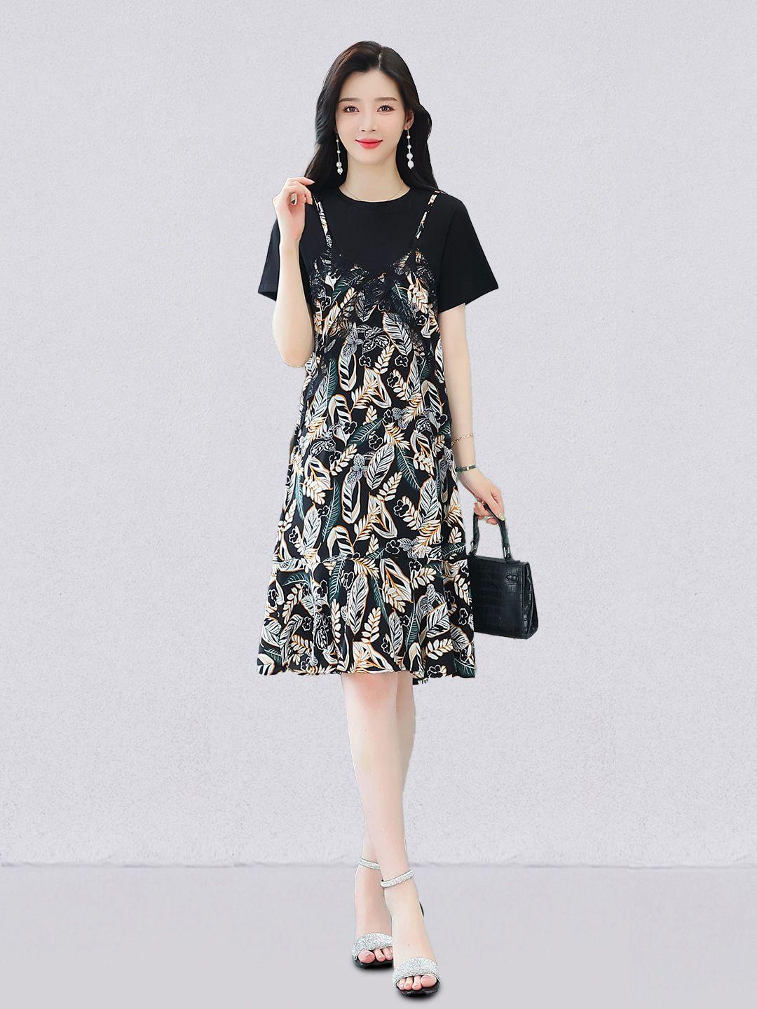 jc collection floral printed pinafore dress