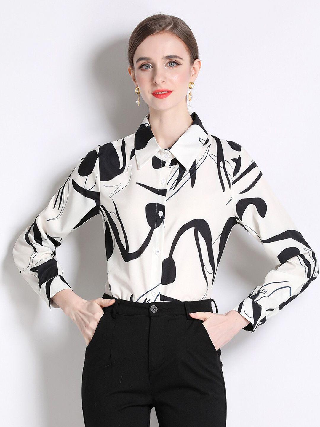 jc collection printed spread collar casual shirt