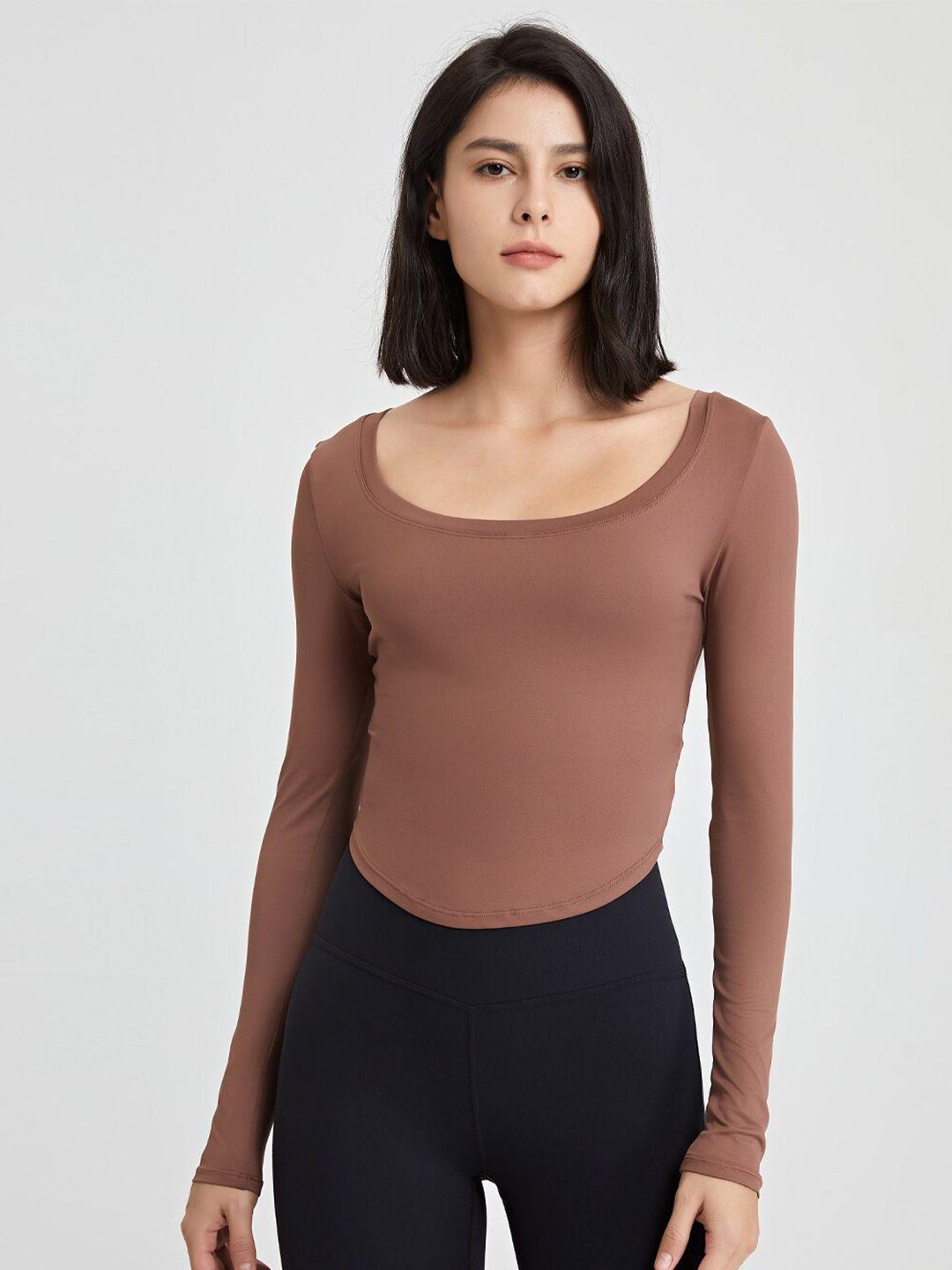 jc collection scoop neck styled back top