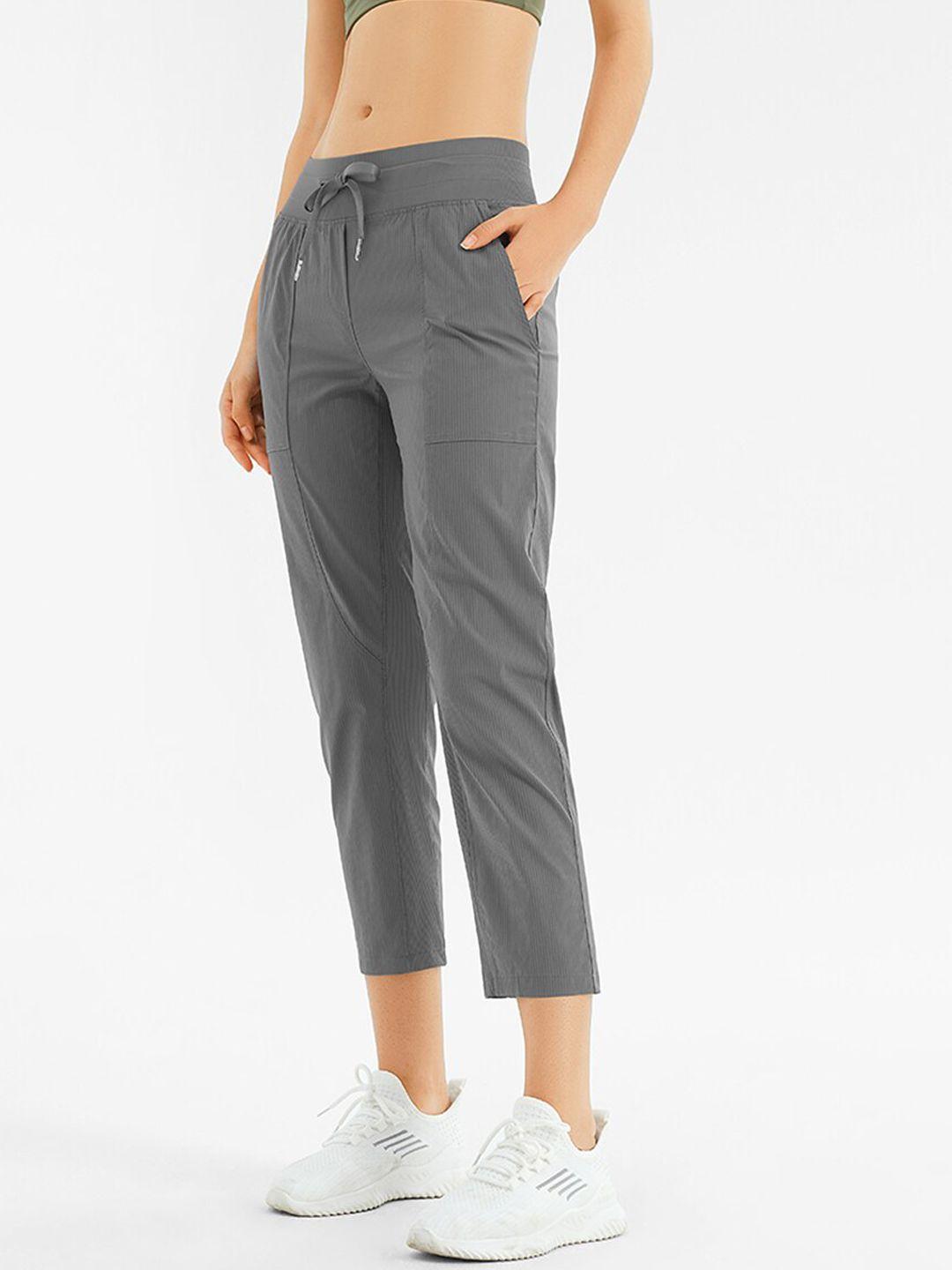 jc collection women grey solid relaxed-fit track pants