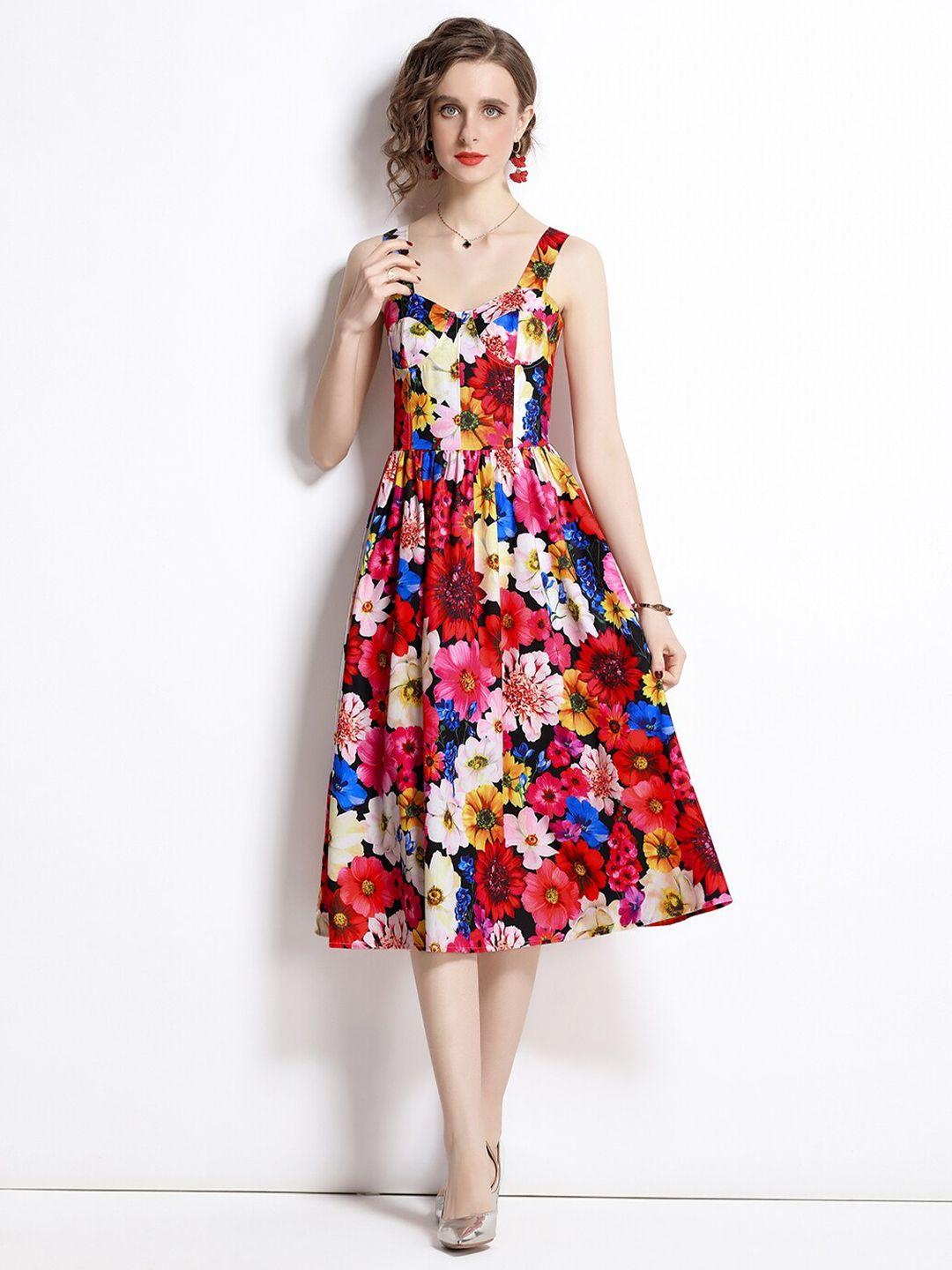 jc collection women multicoloured floral printed midi dress