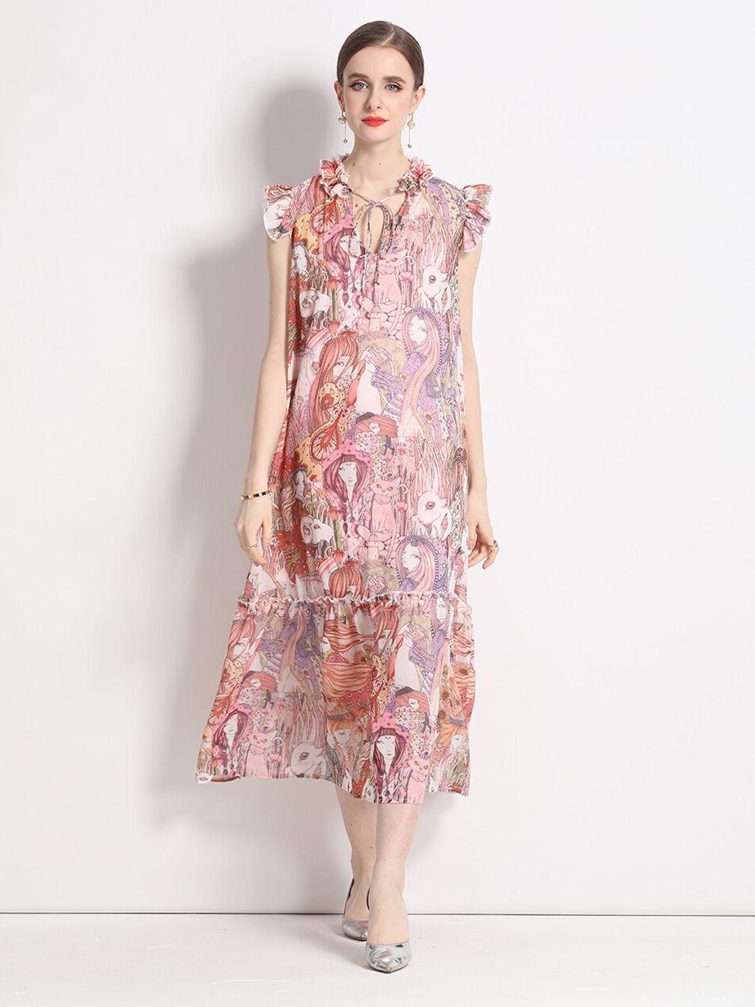 jc collection abstract printed a-line maxi dress