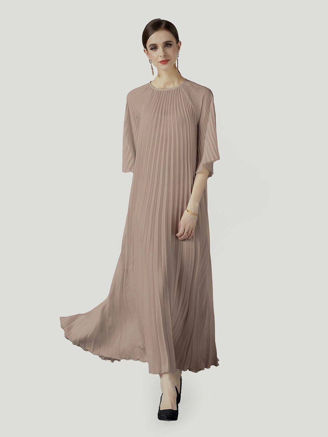 jc collection accordion pleats flared sleeves fit & flare midi dress