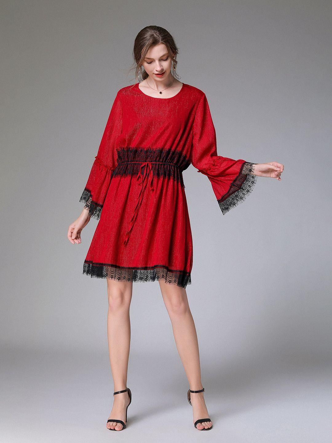 jc collection bell sleeves fit & flare dress