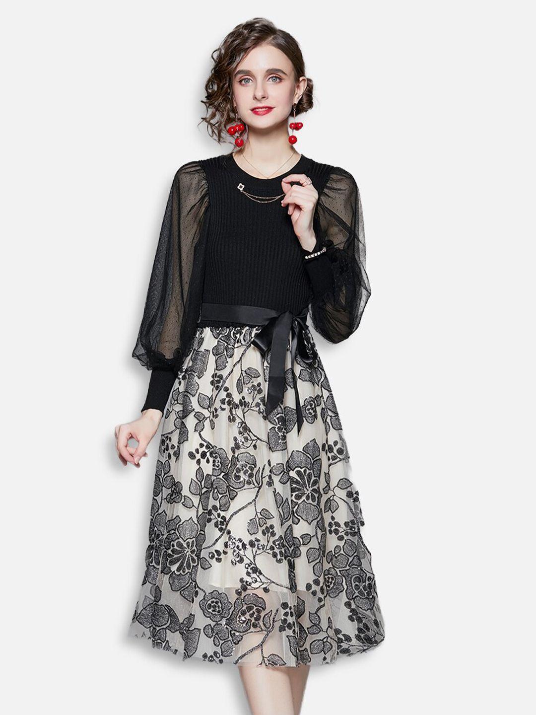 jc collection black floral dress