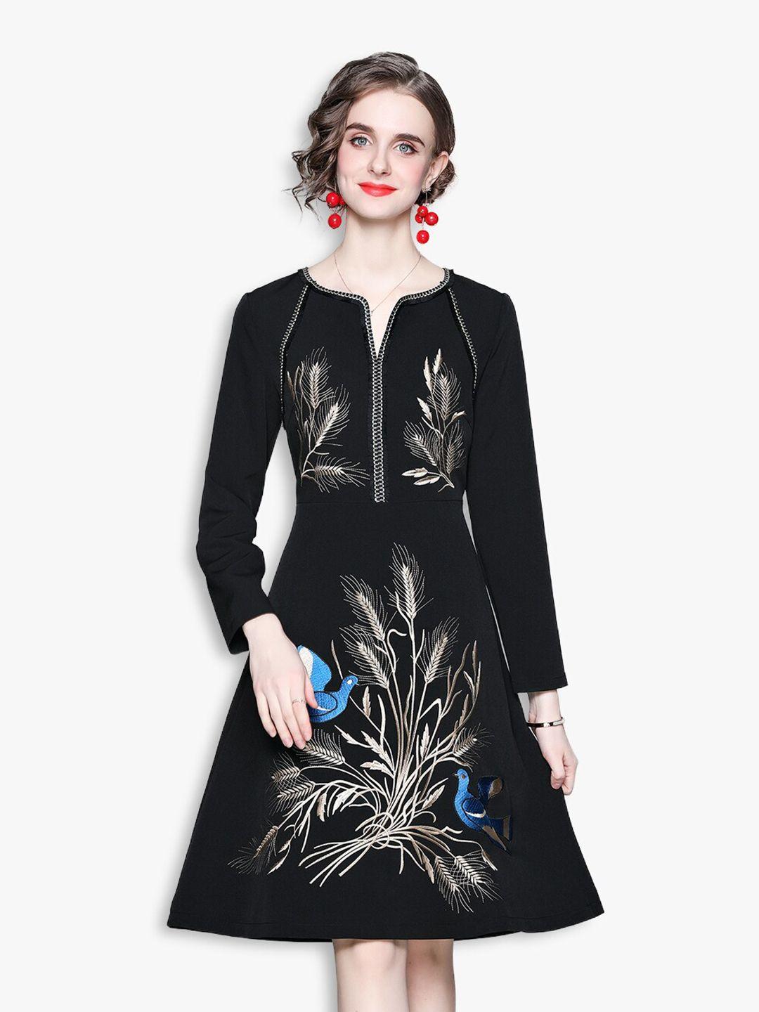 jc collection black floral dress