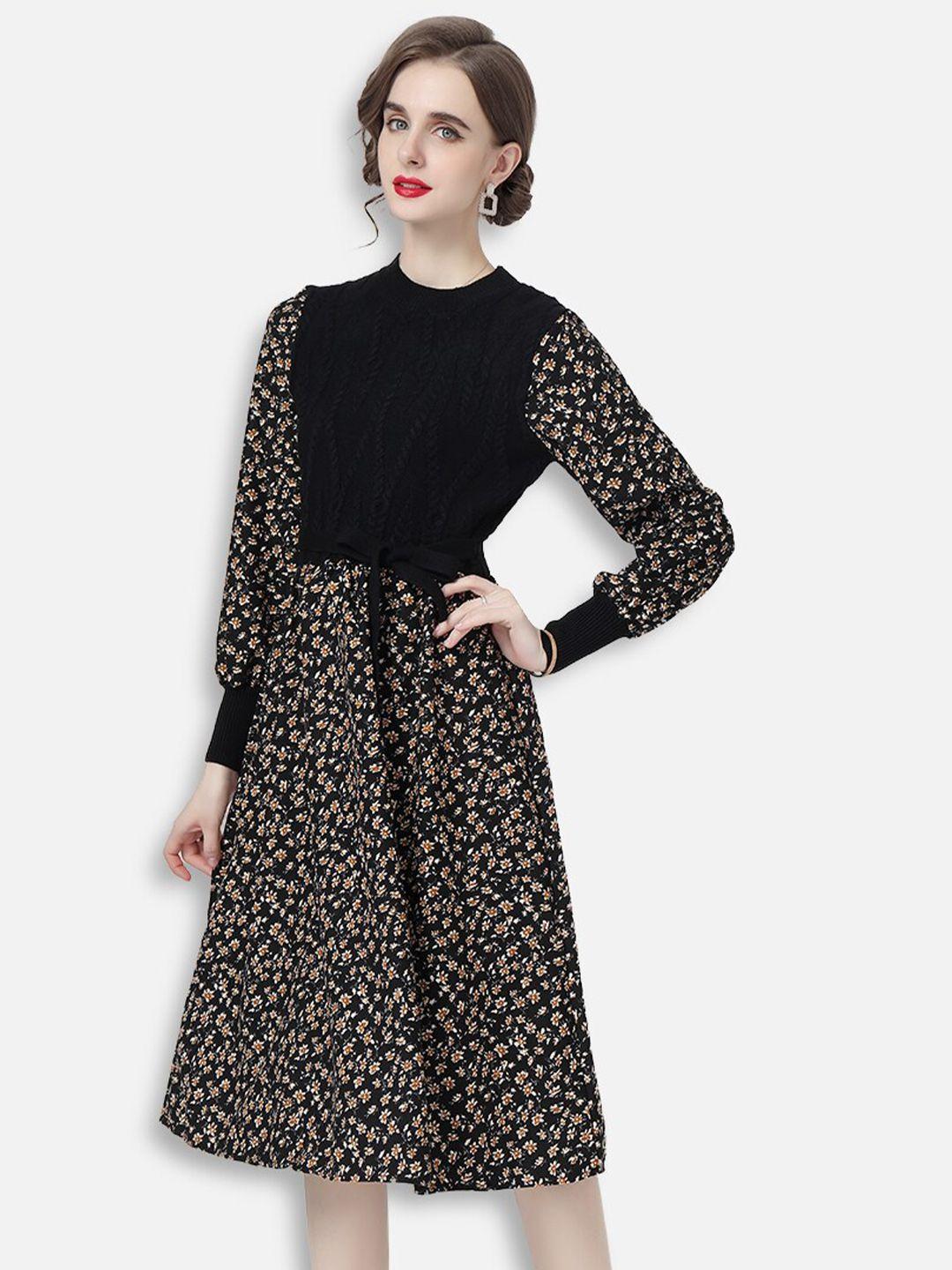 jc collection black floral dress