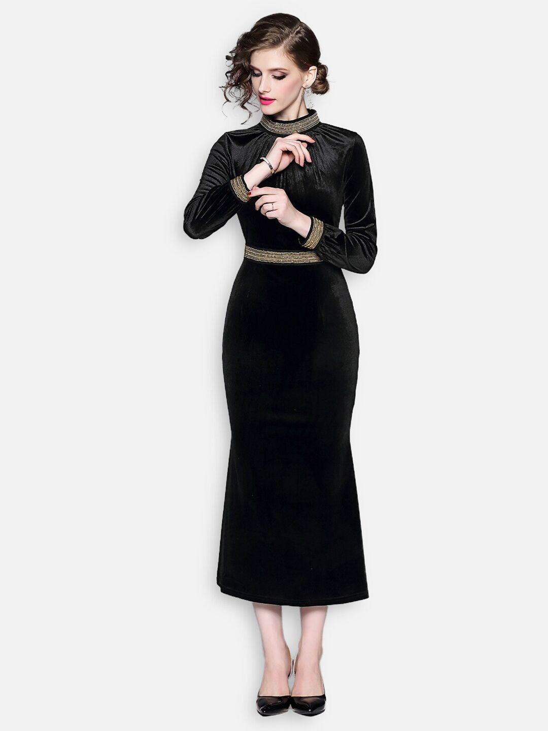 jc collection black sheath midi dress