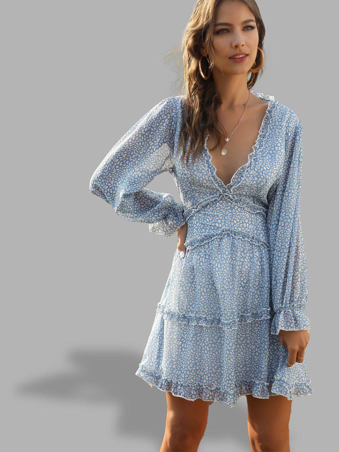jc collection blue & white dress