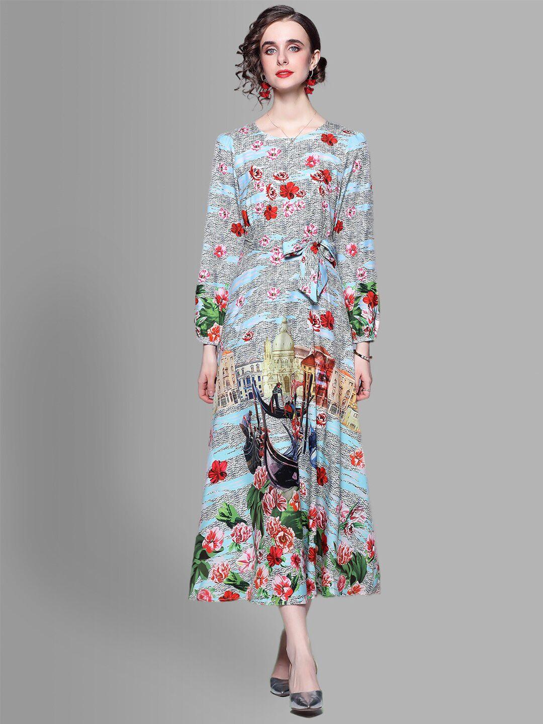 jc collection blue floral print maxi dress