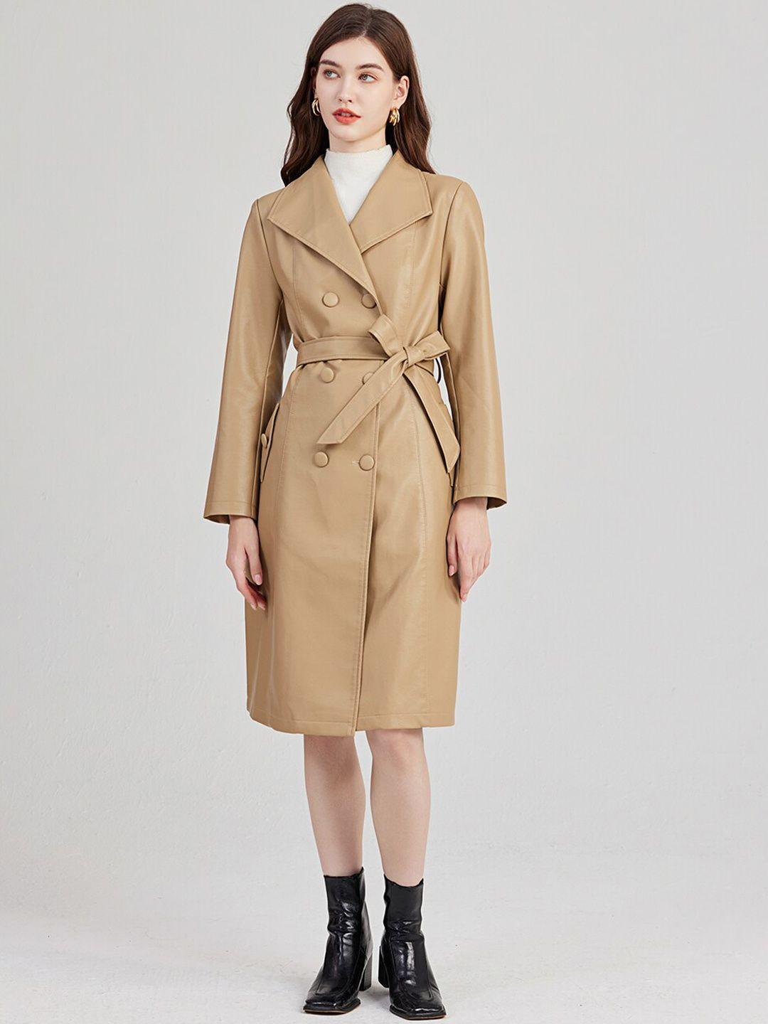 jc collection double-breasted longline trench coat