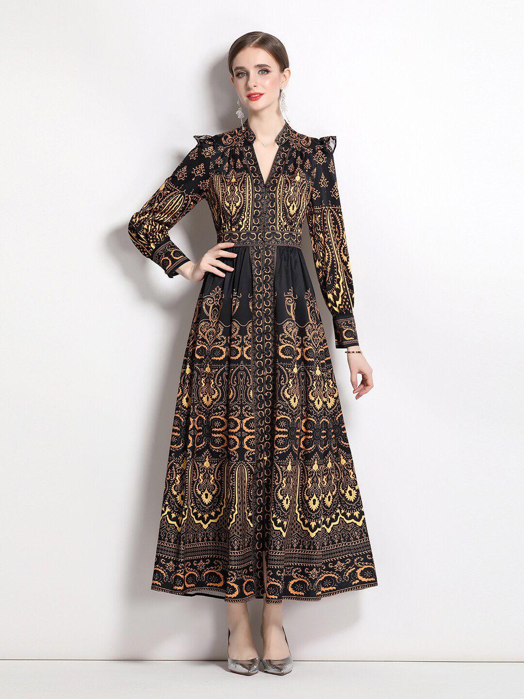 jc collection ethnic motifs printed a-line maxi dress