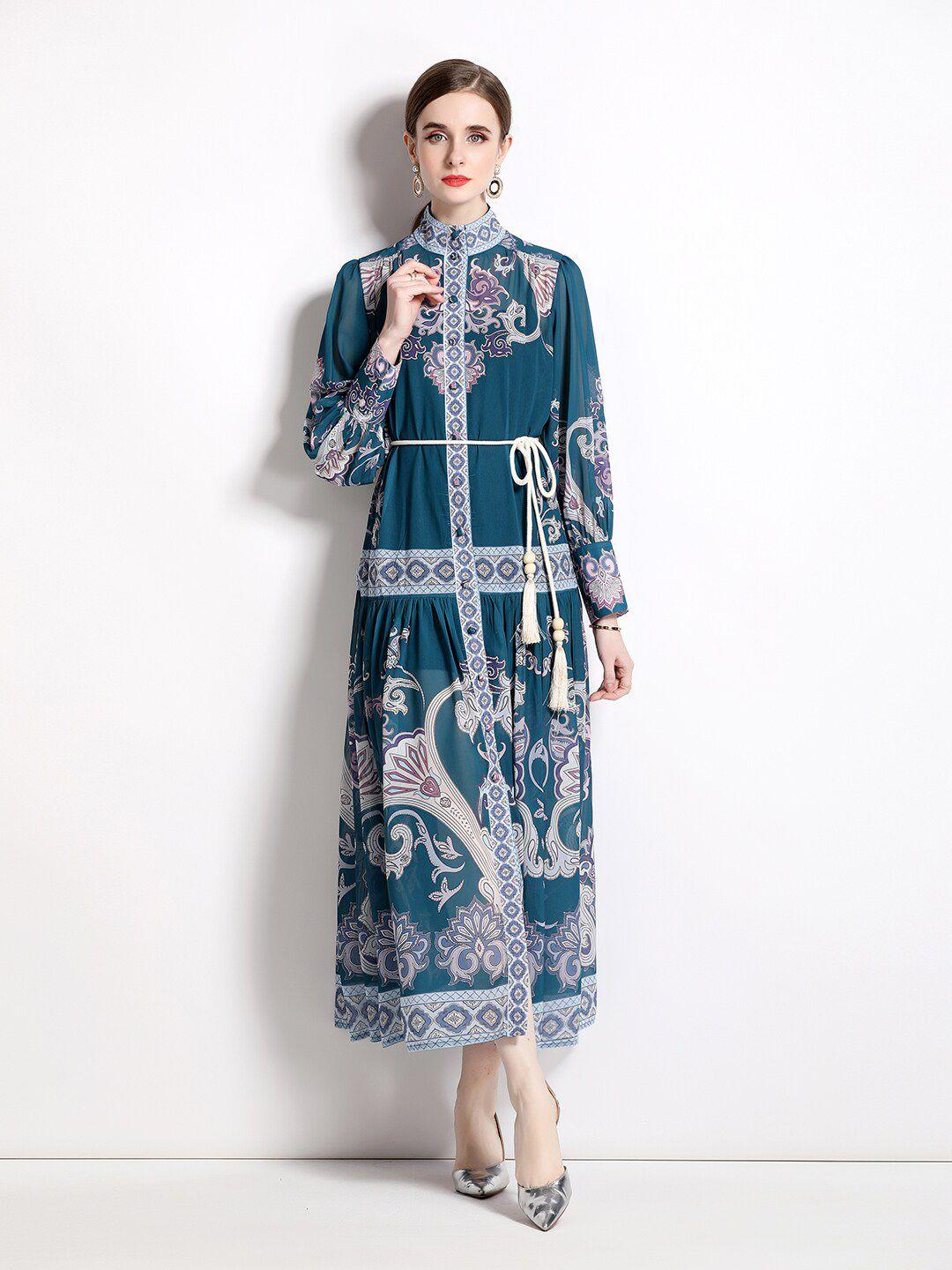 jc collection ethnic motifs printed a-line maxi dress