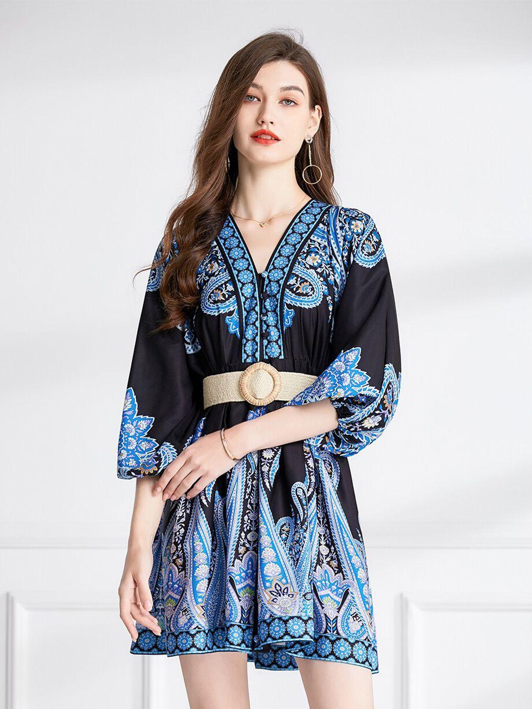 jc collection ethnic motifs printed a-line mini dress