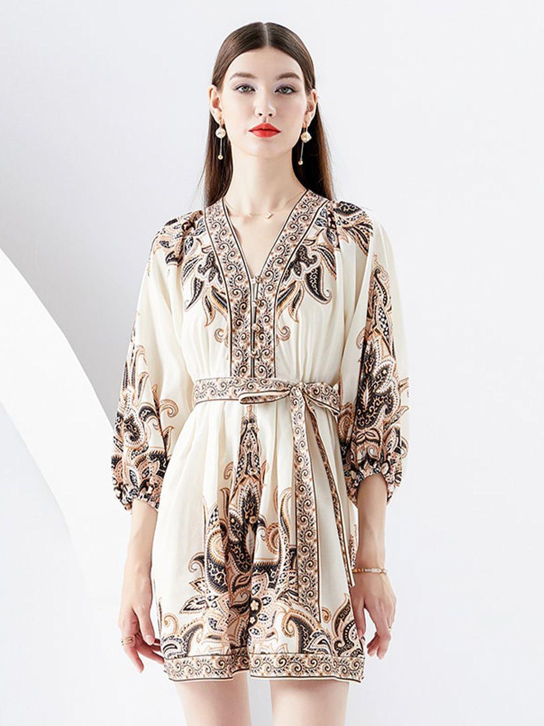 jc collection ethnic motifs printed a-line mini dress