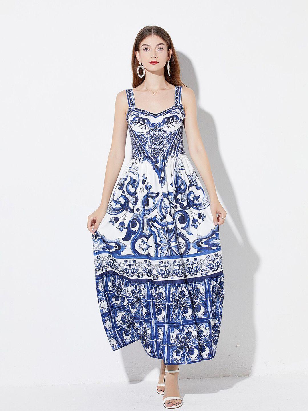 jc collection ethnic motifs printed shoulder straps maxi dress