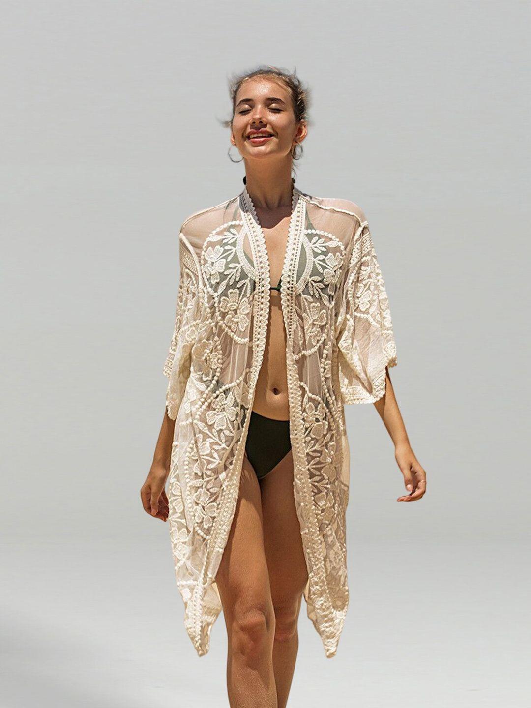 jc collection floral embroidered shrug