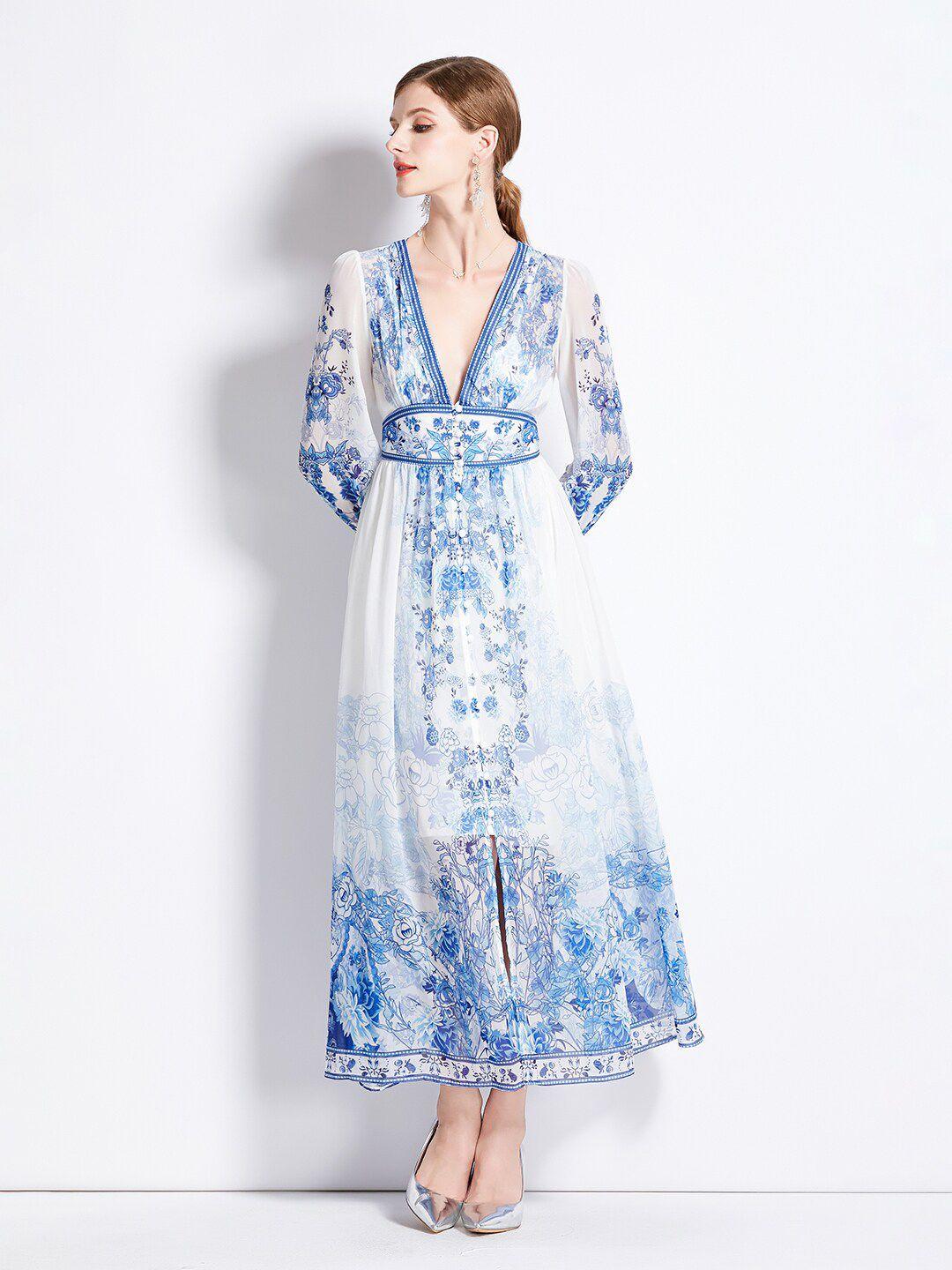 jc collection floral printed a-line maxi dress
