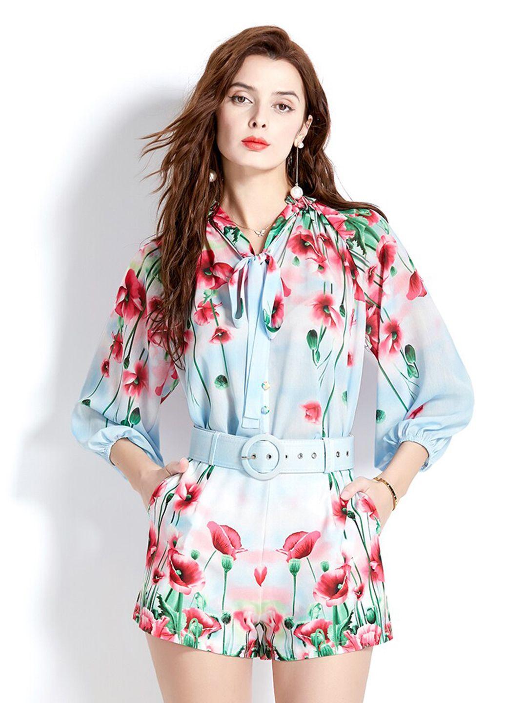 jc collection floral printed shirt with shorts