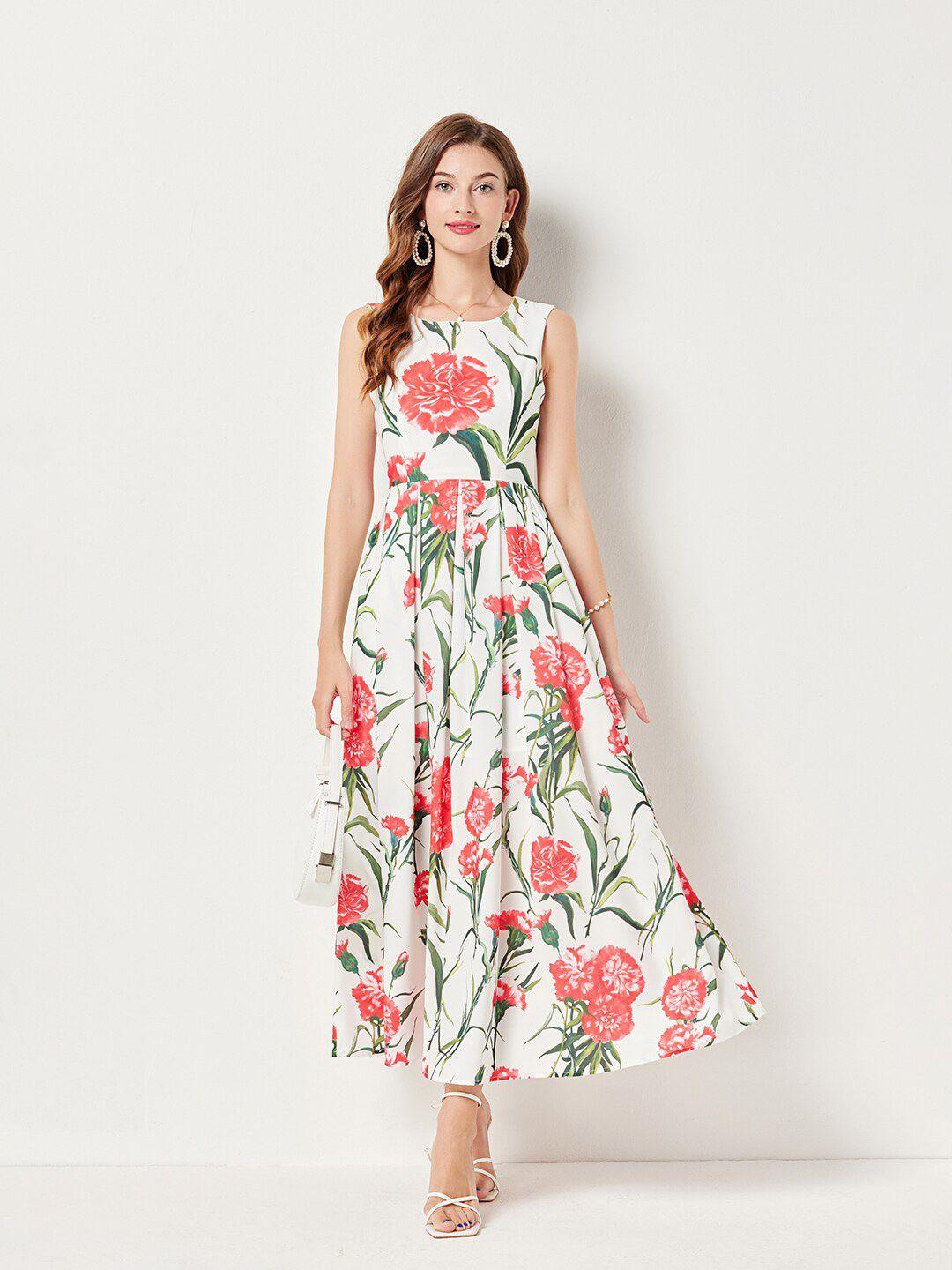 jc collection floral printed sleeveless maxi dress