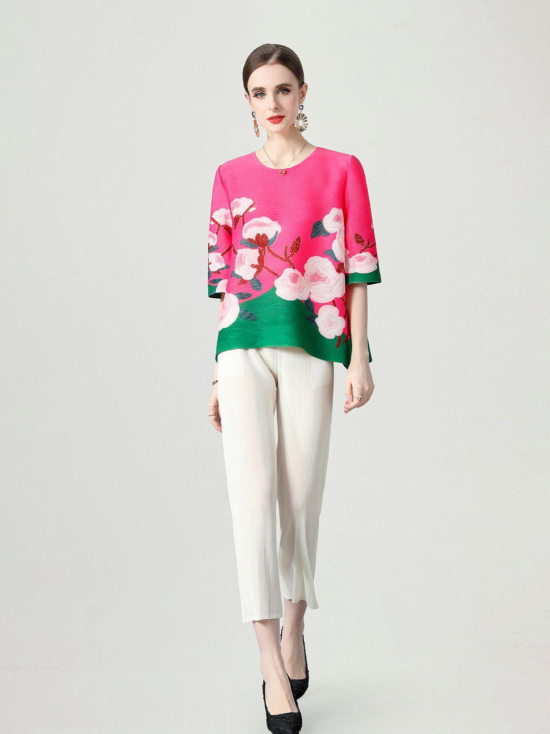jc collection floral printed top & trouser