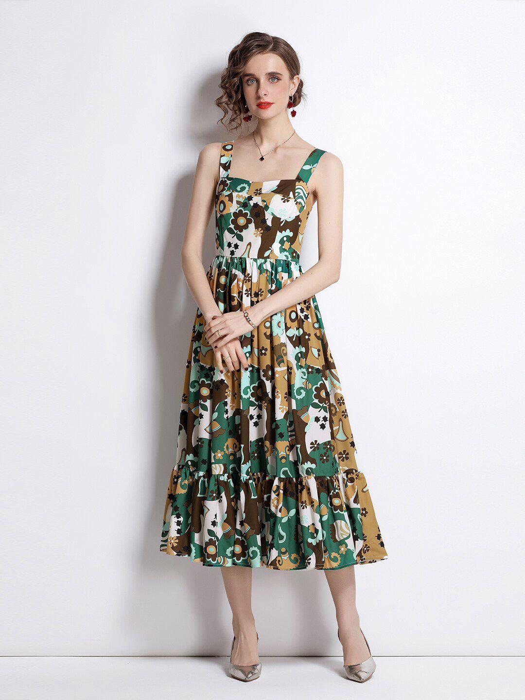 jc collection green floral midi dress