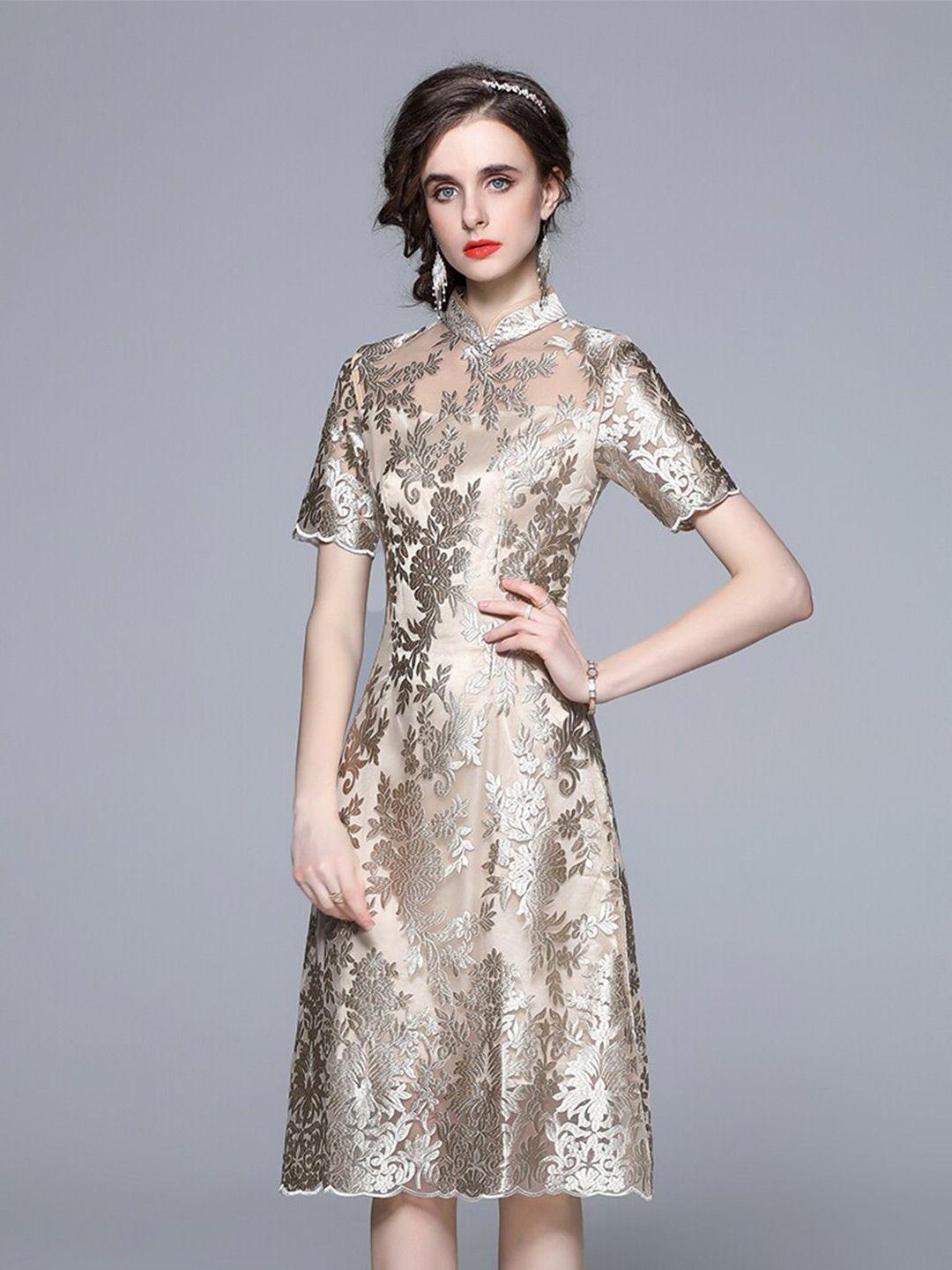 jc collection grey floral dress