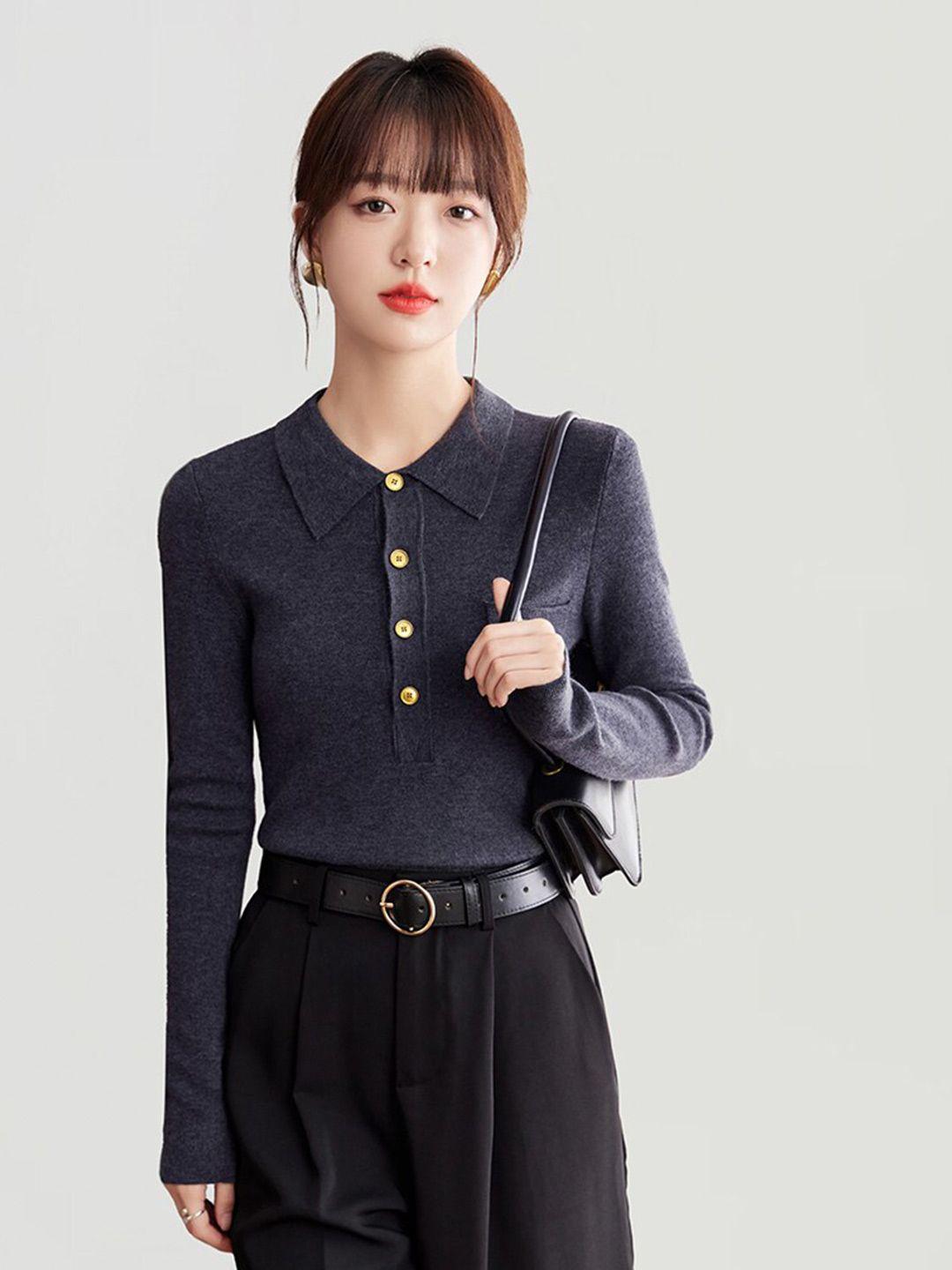 jc collection lapel collar pullover