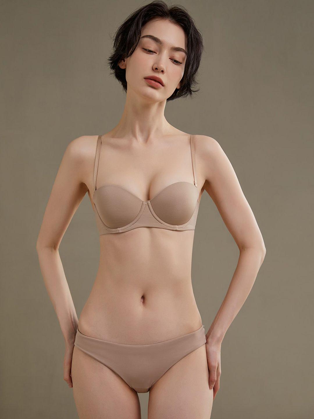 jc collection lightly padded nude lingerie set