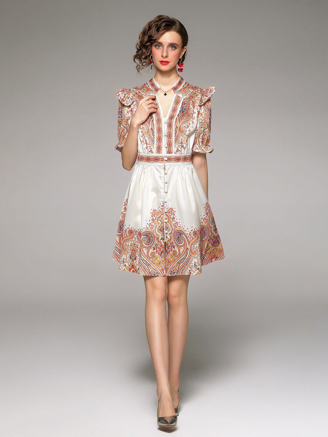 jc collection multicoloured ethnic motifs a-line dress
