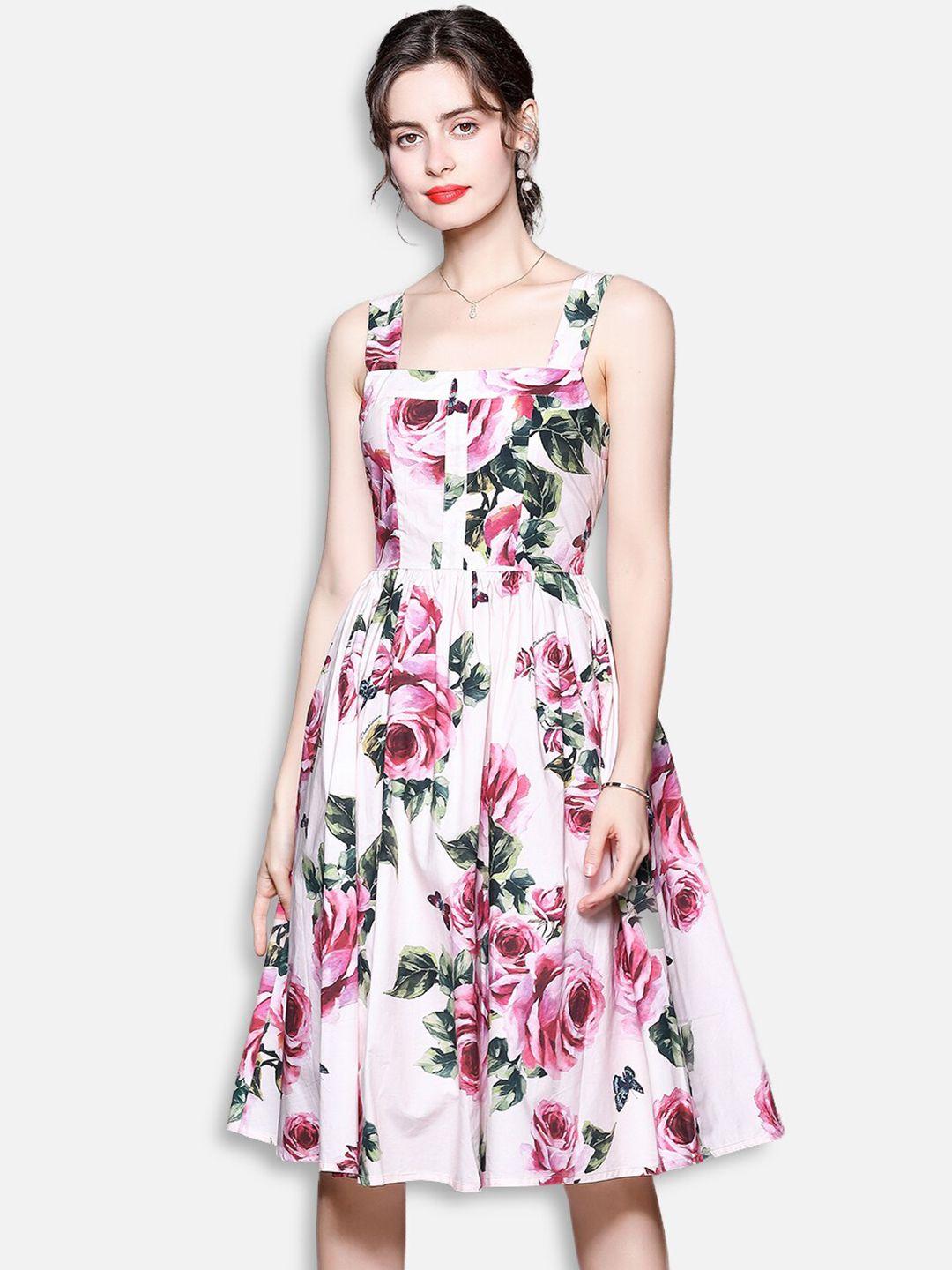 jc collection multicoloured floral a-line dress