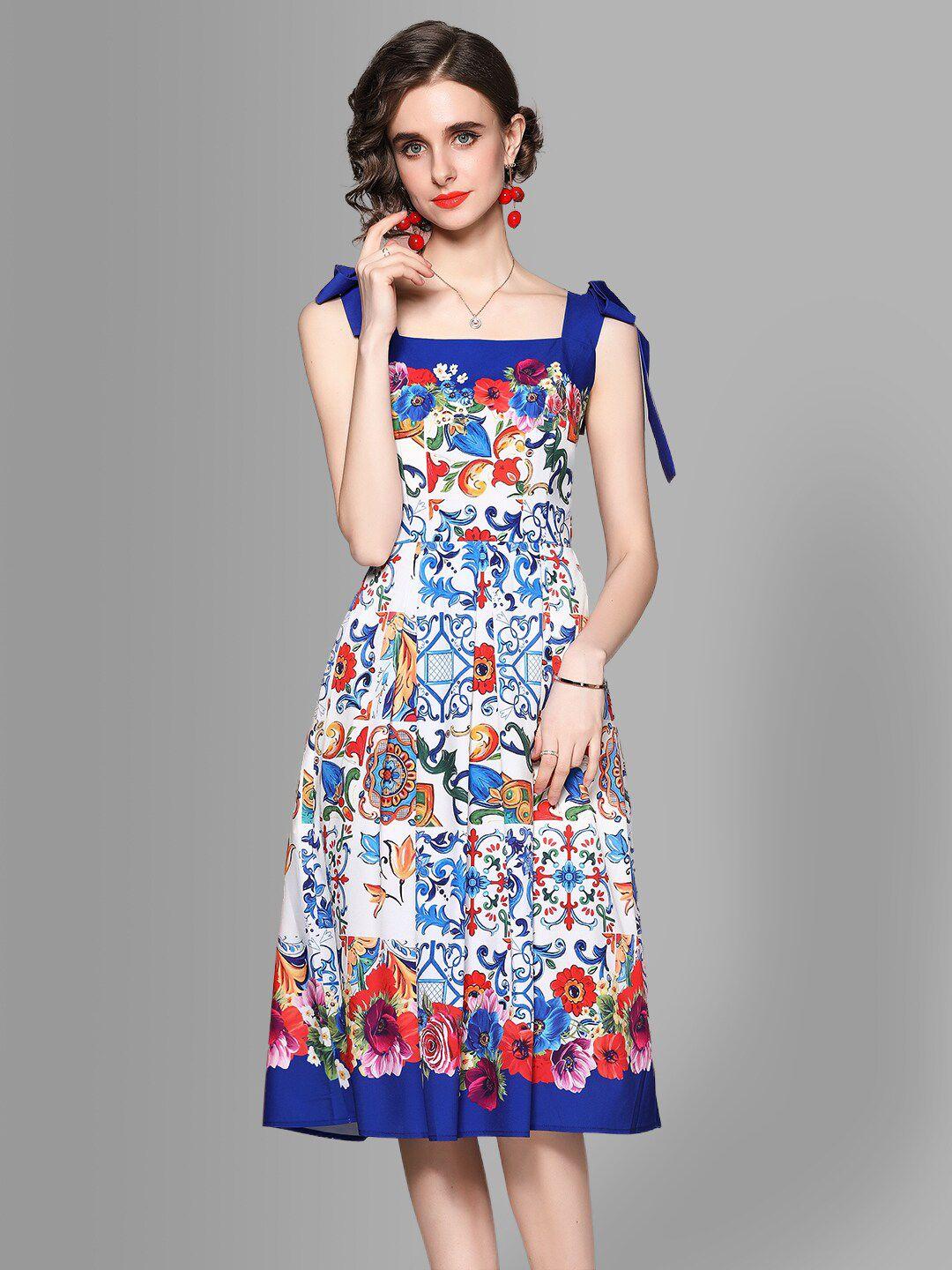 jc collection multicoloured floral a-line dress