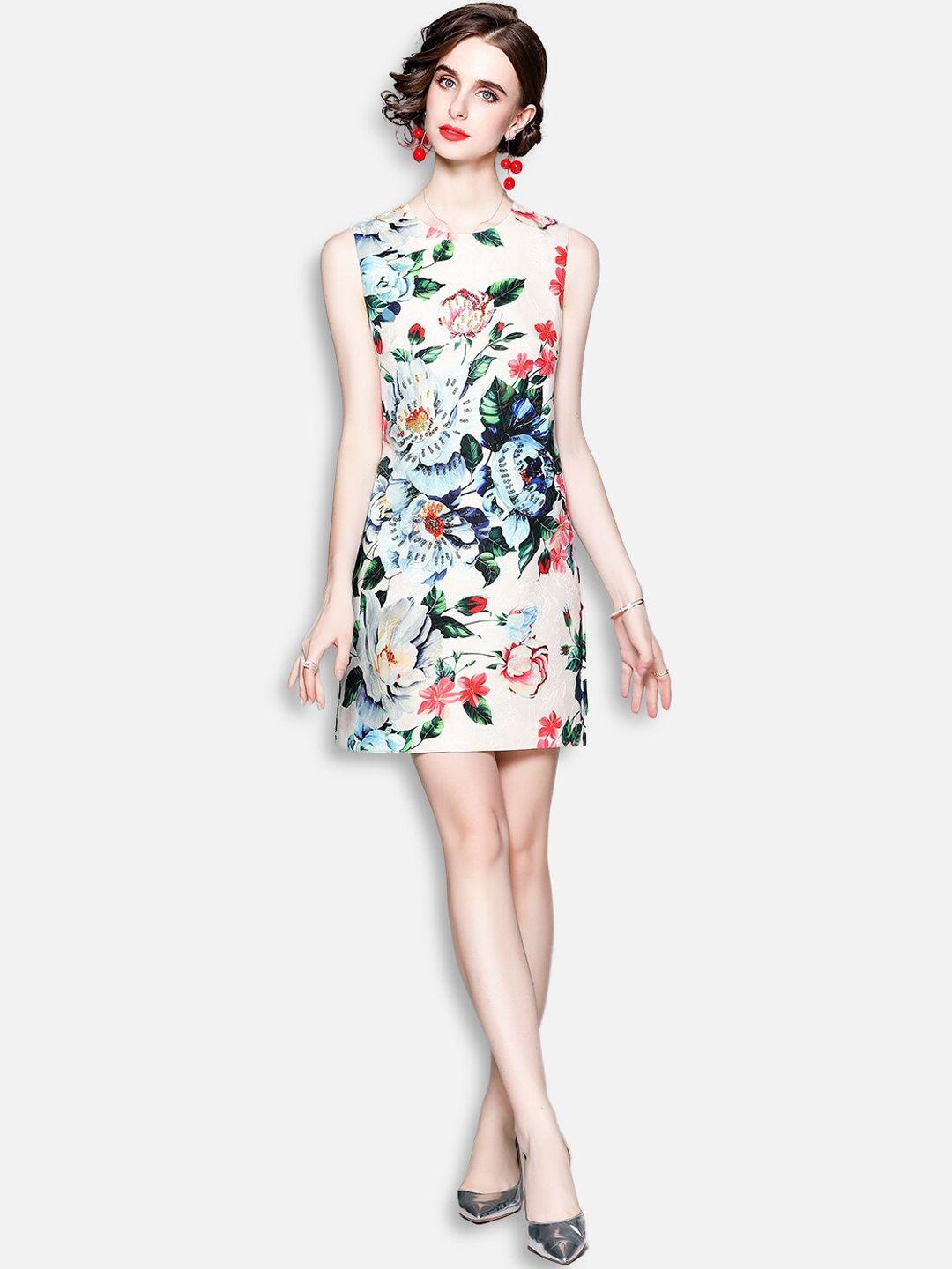 jc collection multicoloured floral a-line mini dress