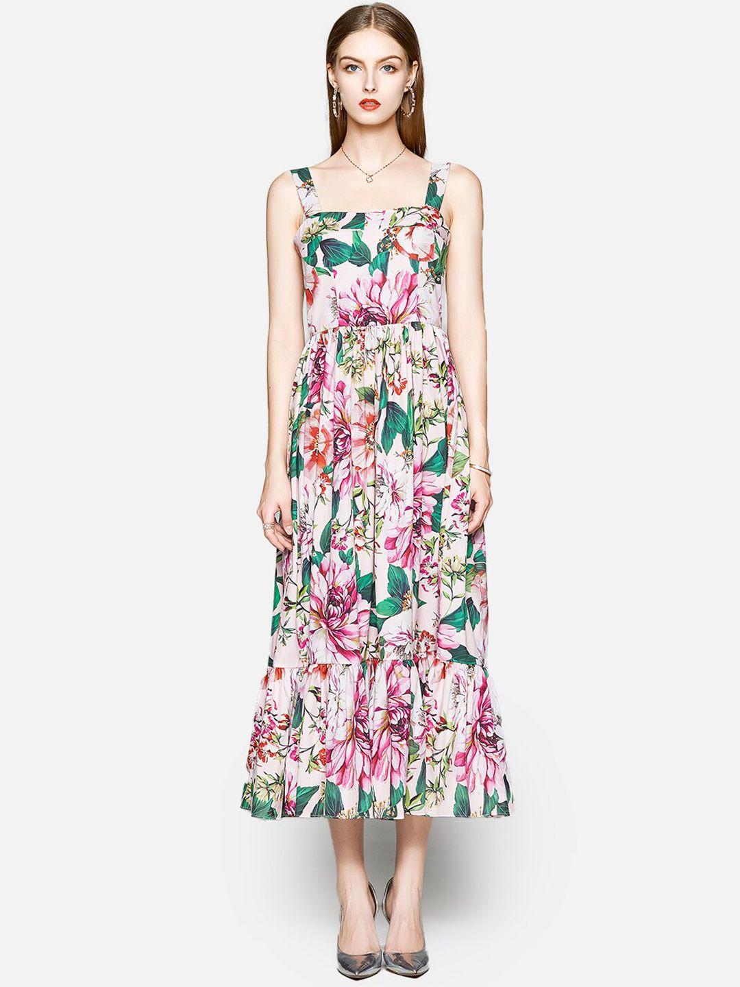 jc collection multicoloured floral fit and flare dress