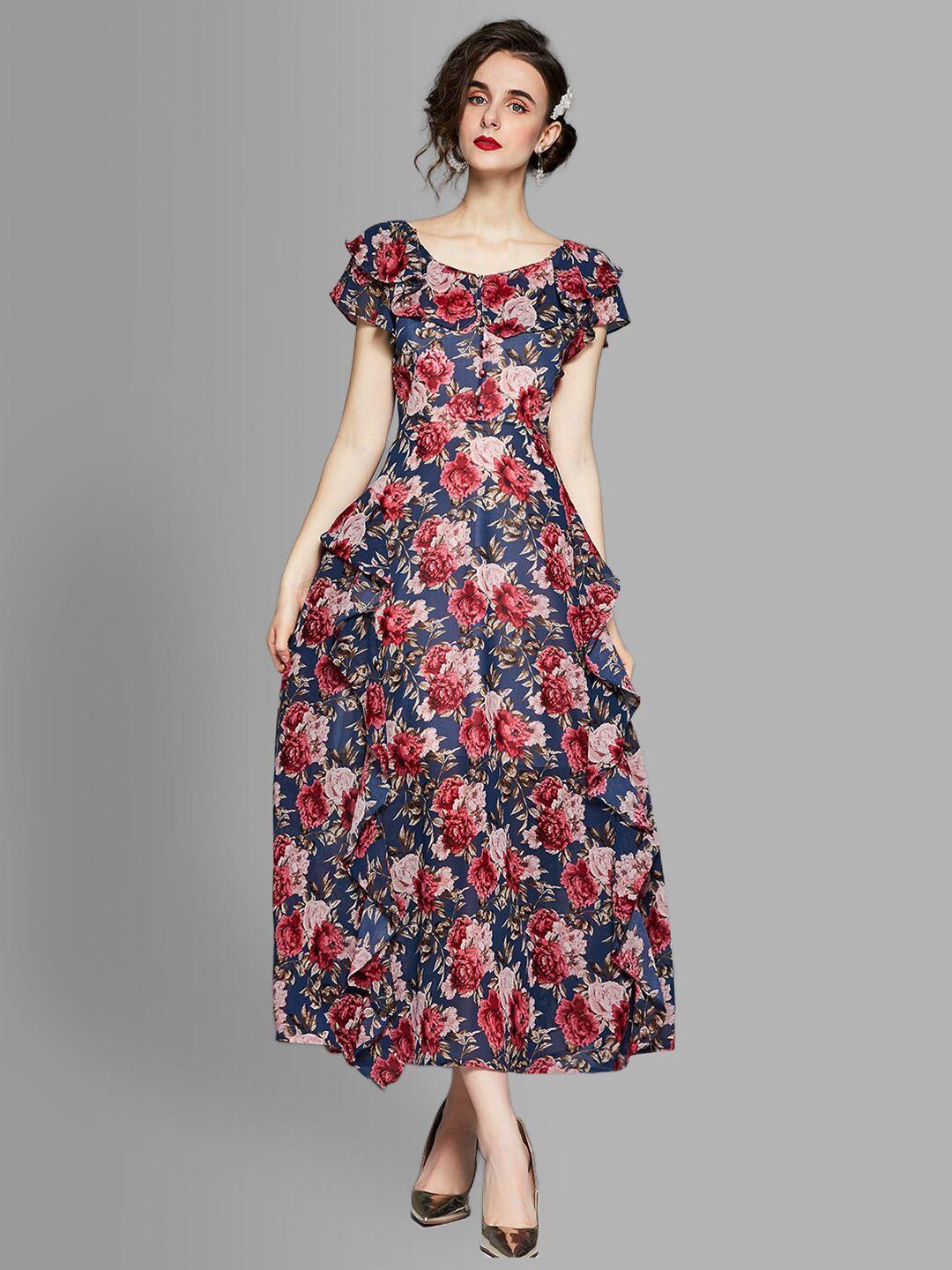 jc collection multicoloured floral off-shoulder maxi dress